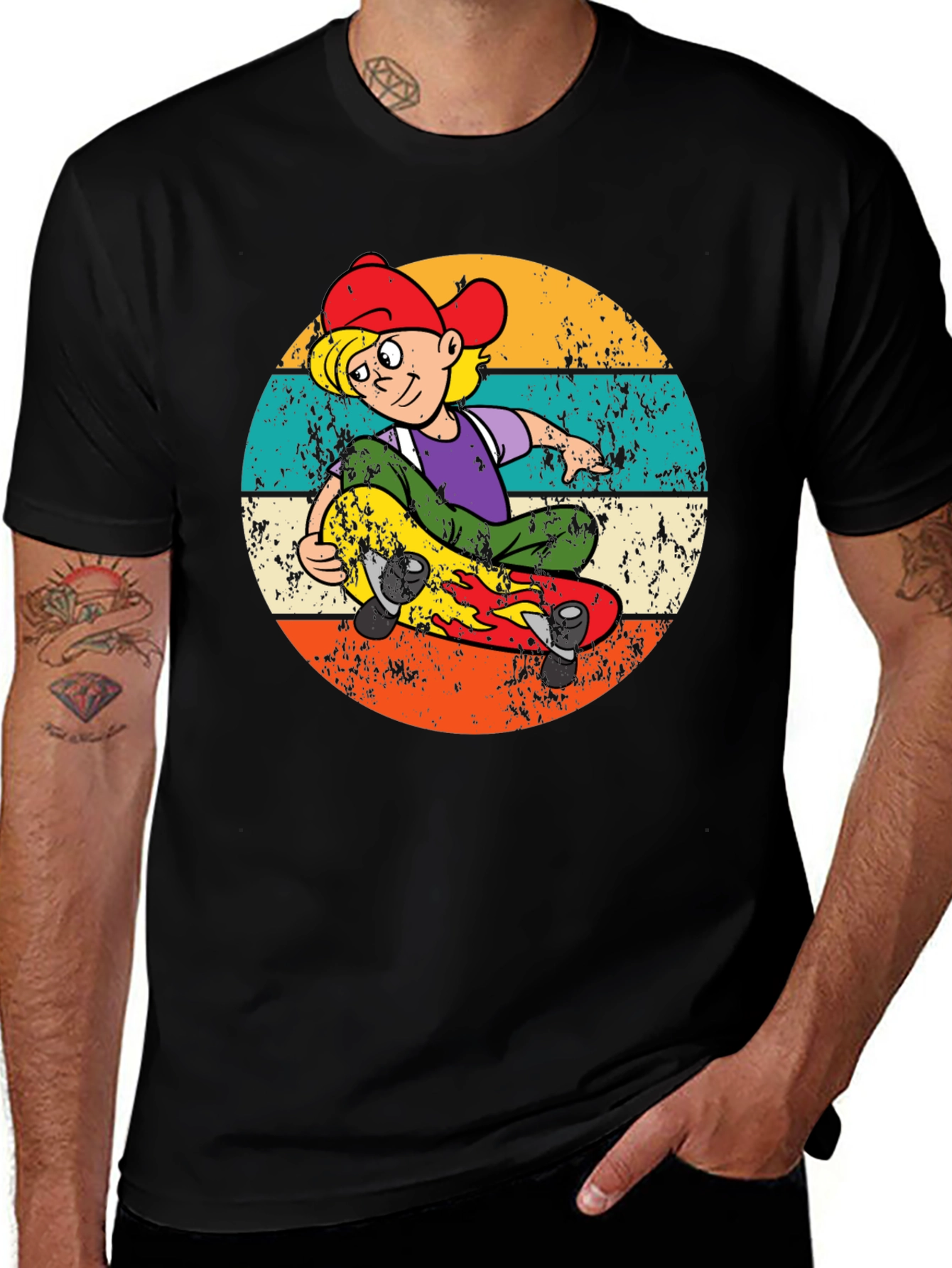 Variant 6 of Retro Skateboarder Graphic Tee - Cool Vintage Style