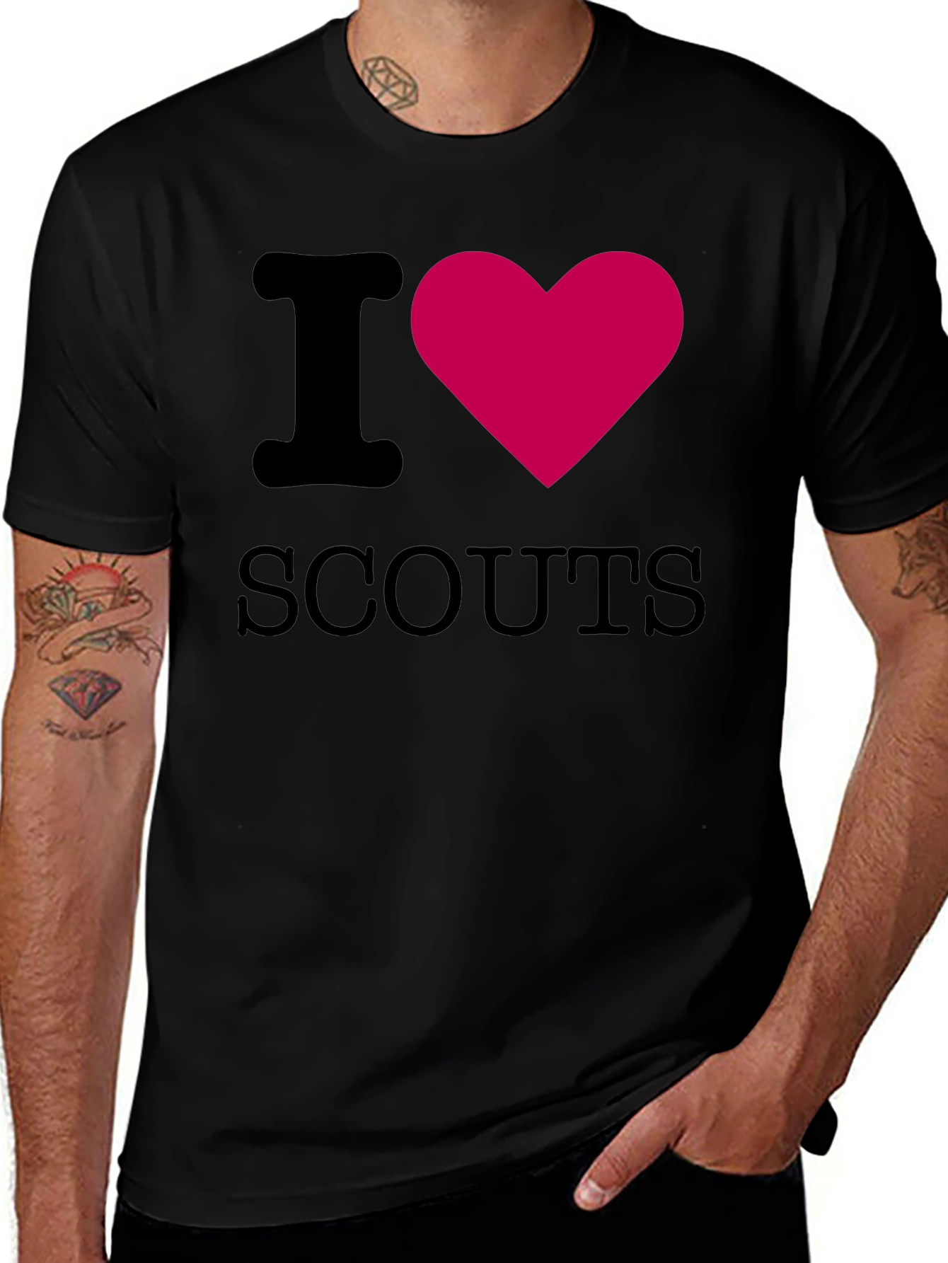 Variant 21 of I Heart Scouts Black T-Shirt