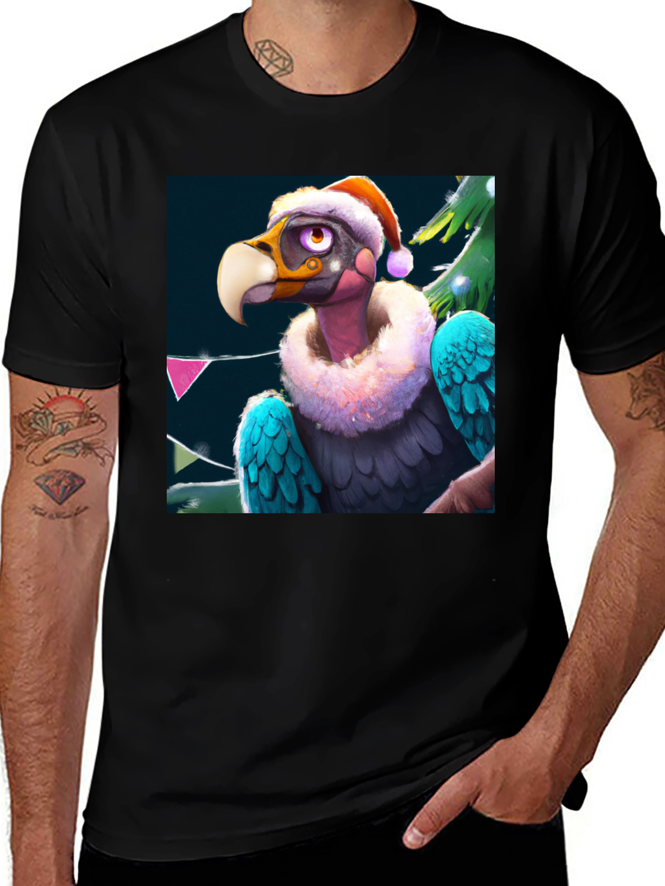 Vulture Christmas Tee - Holiday Cartoon Bird T-Shirt