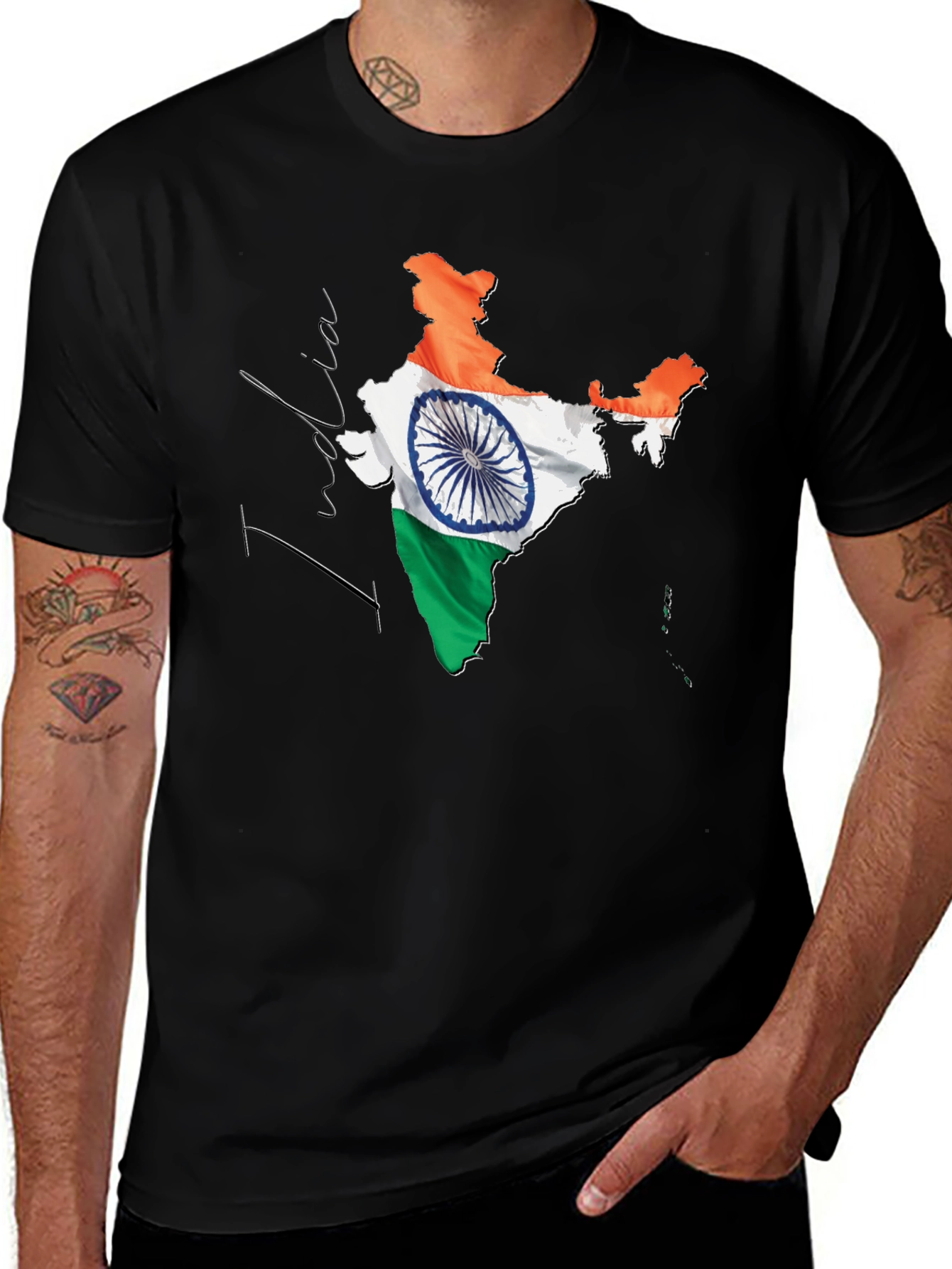 Variant 11 of India Flag Map T-Shirt - Patriotic Graphic Tee