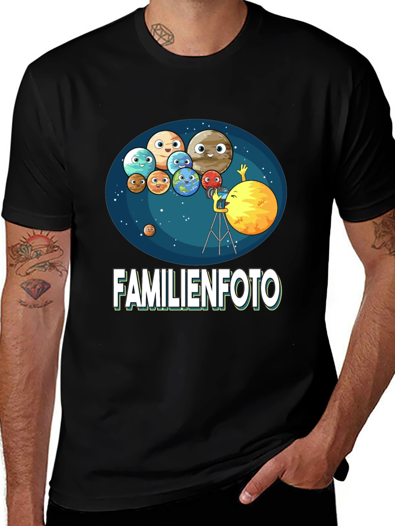 Variant 12 of Solar System Family Photo T-Shirt