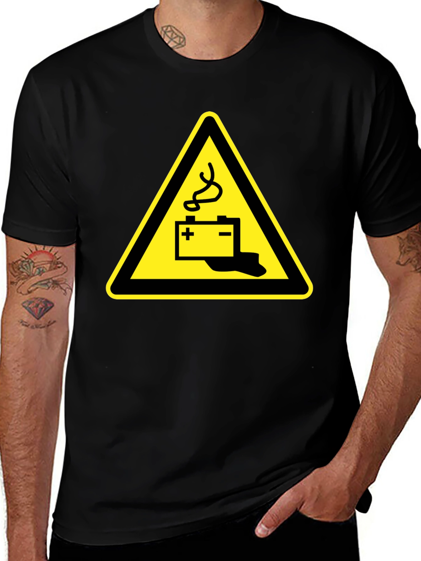 Battery Hazard Warning Men's T-Shirt