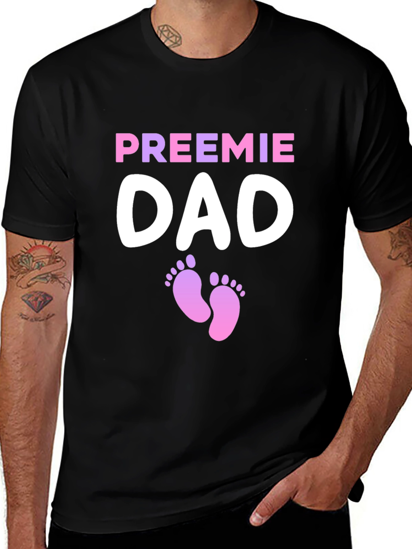 Variant 16 of Preemie Dad T-Shirt - Support Premature Babies!