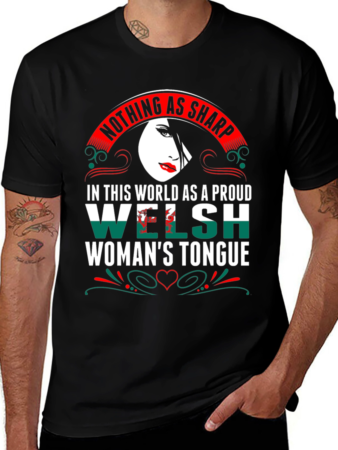 Proud Welsh Woman's Tongue Graphic Tee