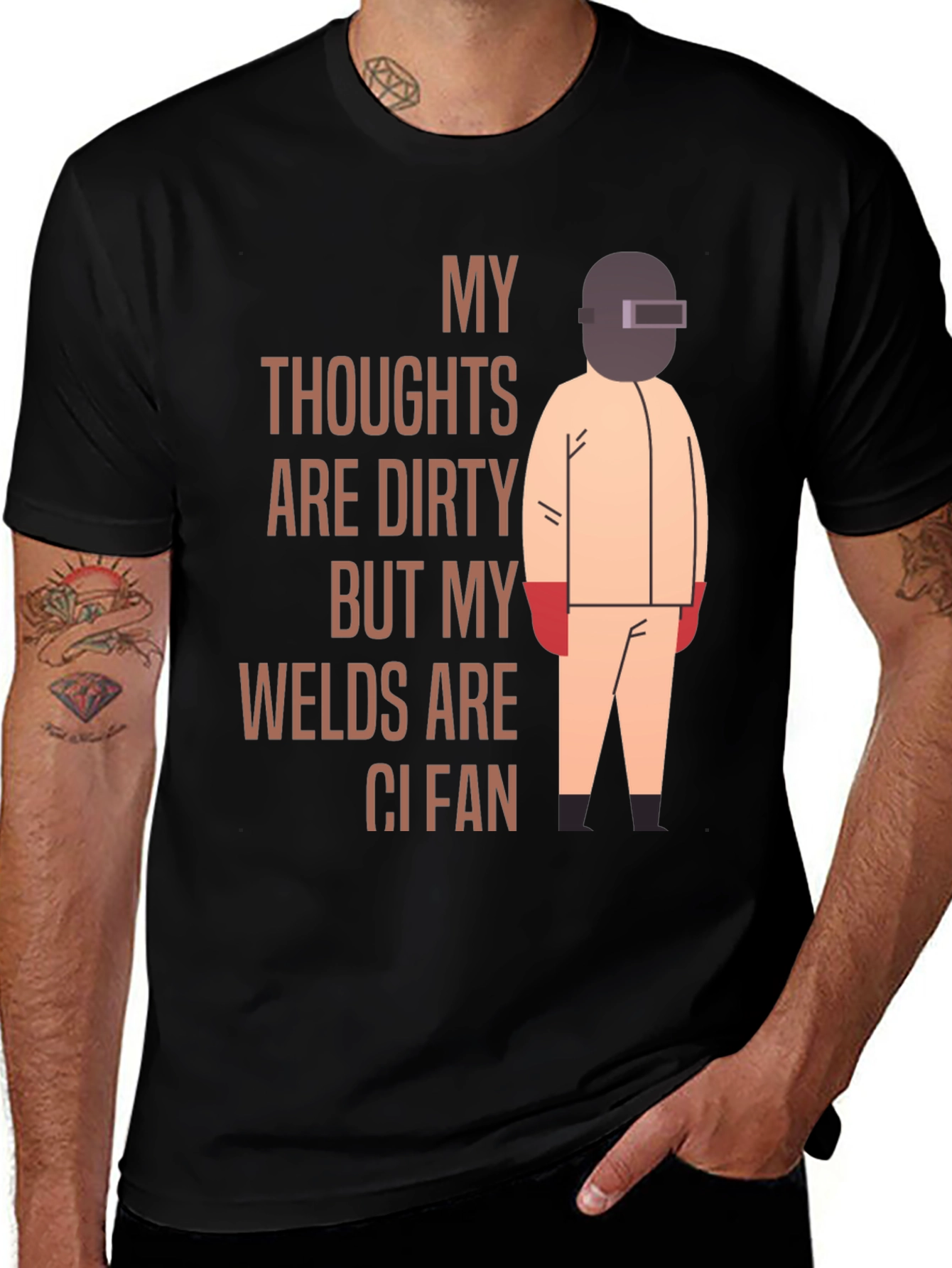 Variant 3 of Welder T-Shirt: My Thoughts Are Dirty, Welds Clean