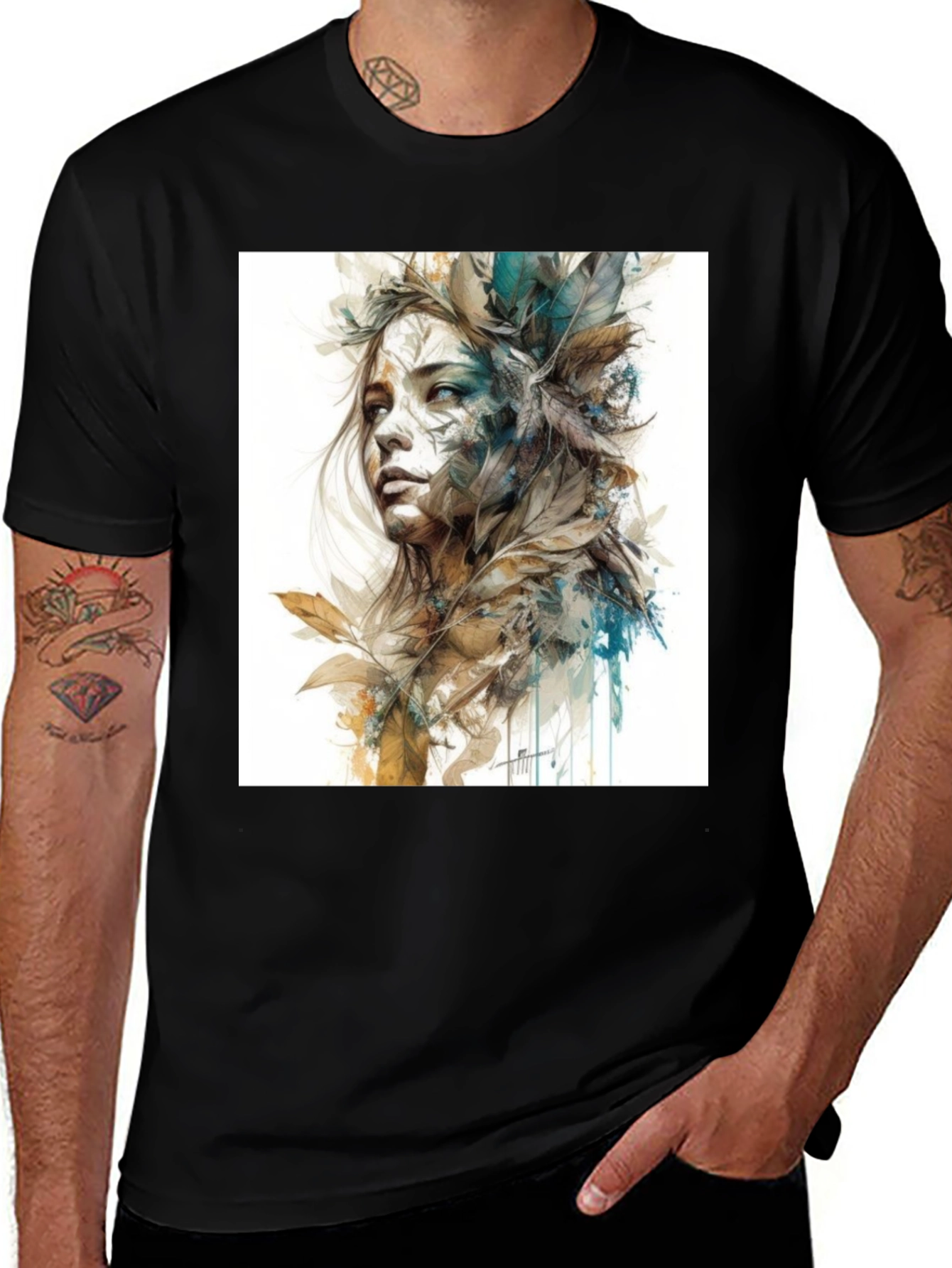 Nature Goddess T-Shirt - Artistic Women's Tee
