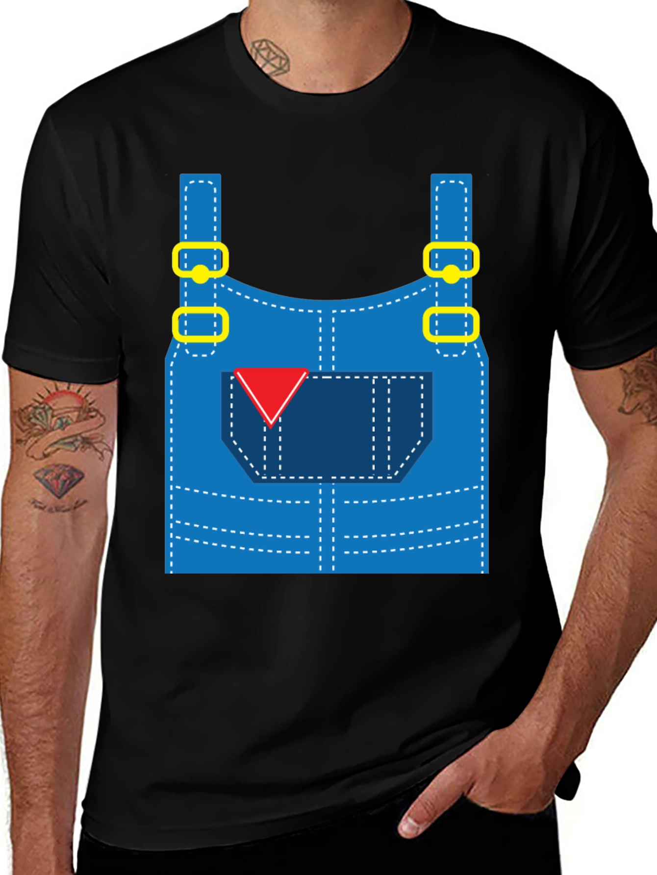 Variant 20 of Funny Overalls Costume Graphic T-Shirt