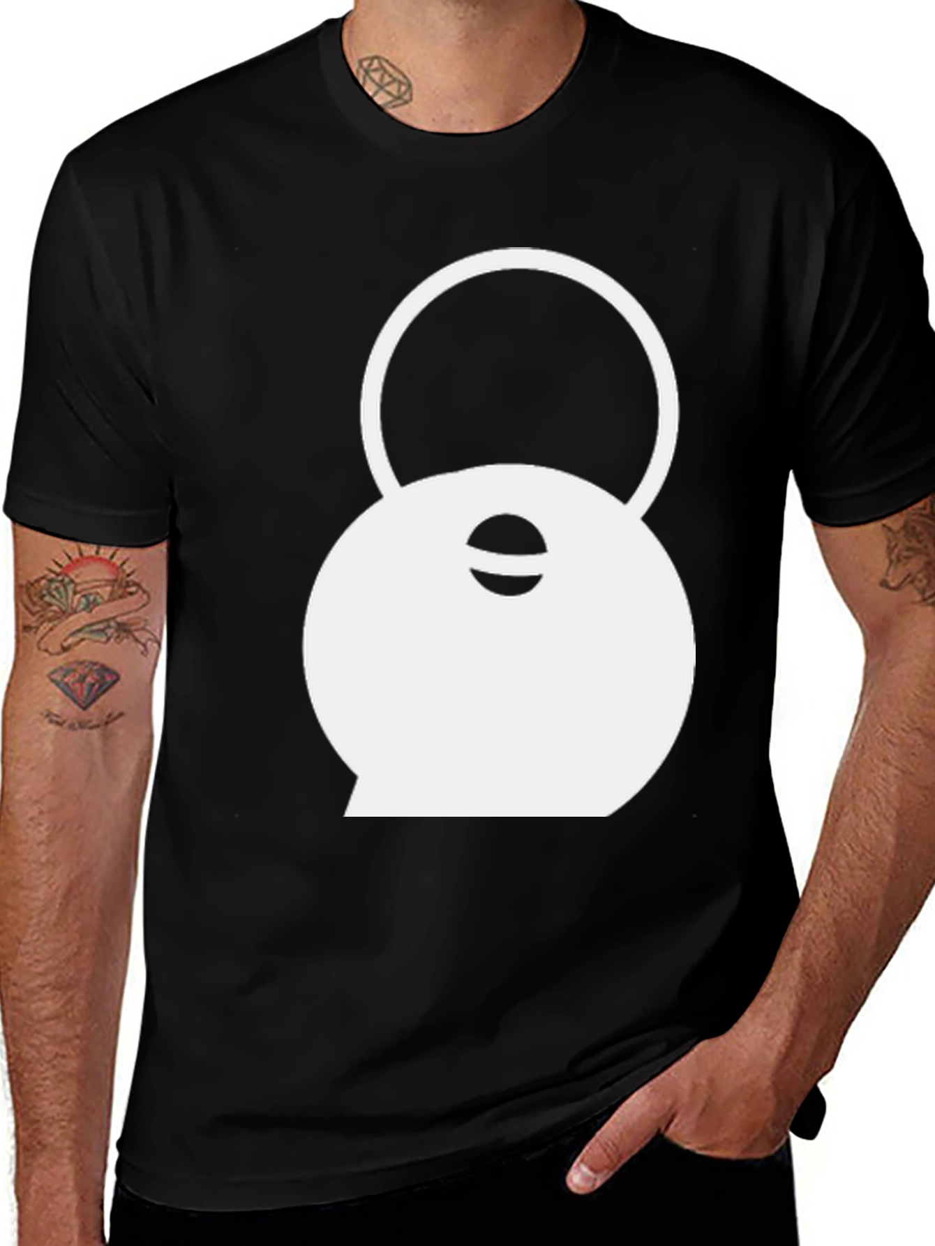 Variant 23 of Modern Kettlebell Graphic T-Shirt - Black