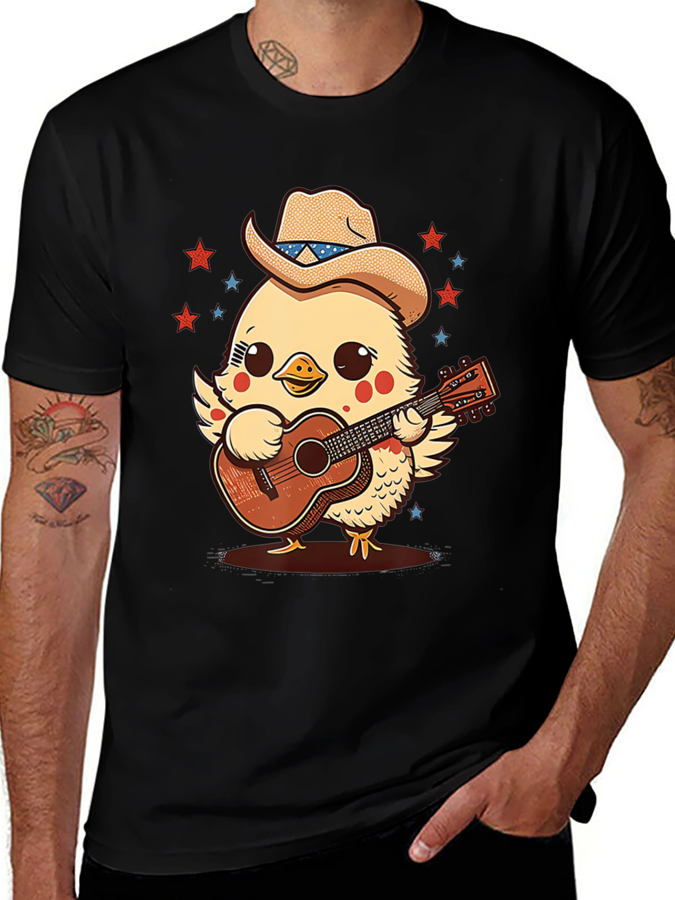 Variant 8 of Cute Cowboy Chick Guitar T-Shirt