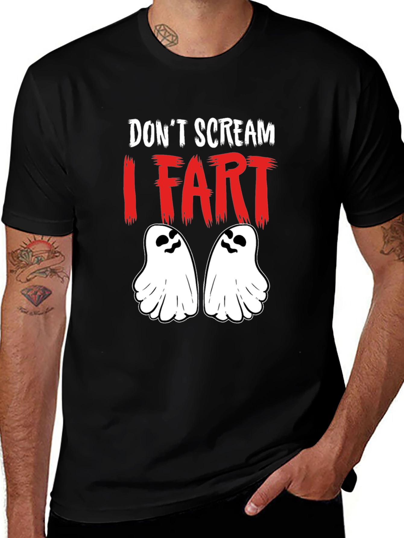 Variant 5 of Don't Scream I Fart Ghost Graphic T-Shirt