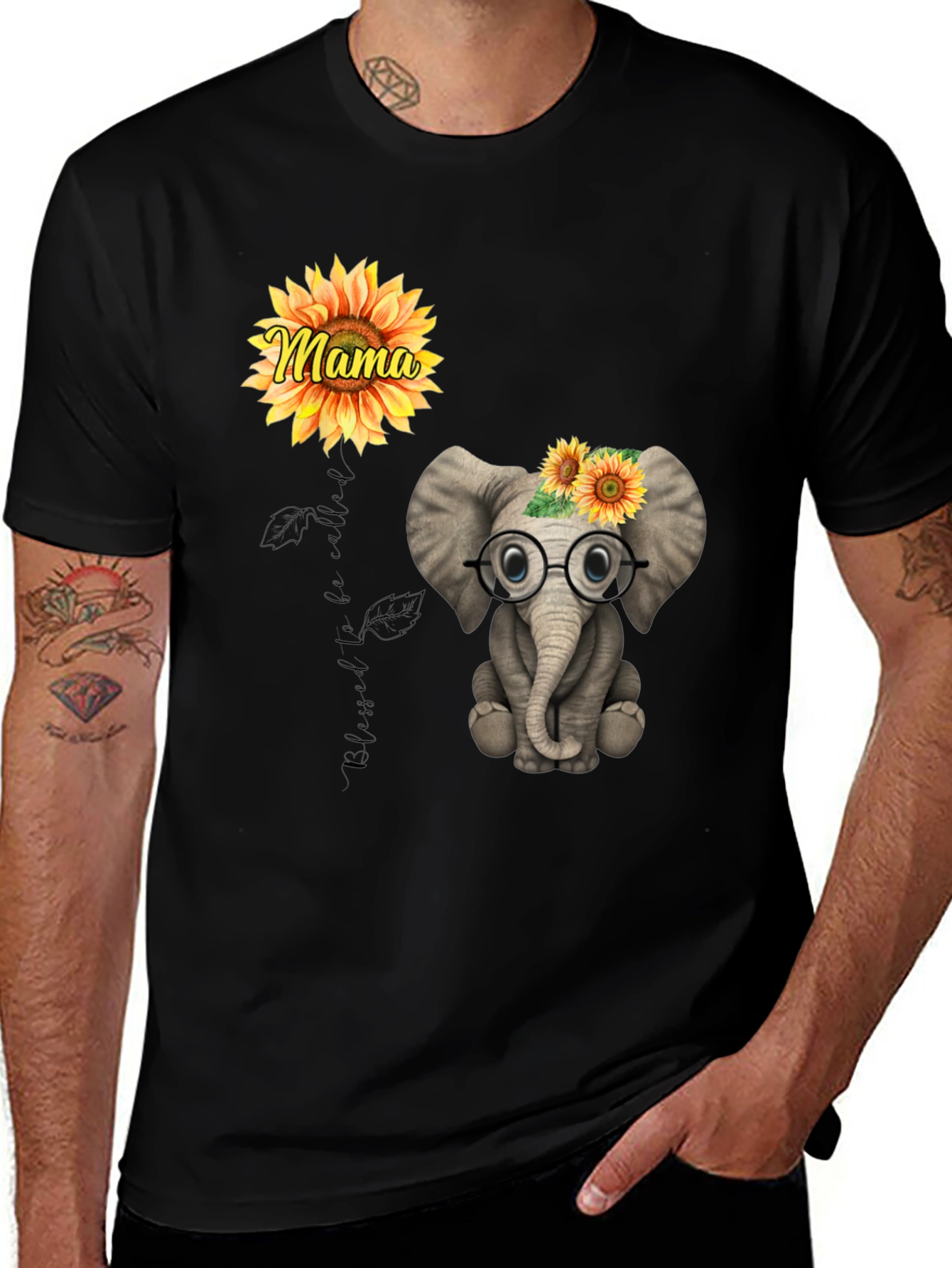 Variant 9 of Mama Elephant Sunflower T-Shirt