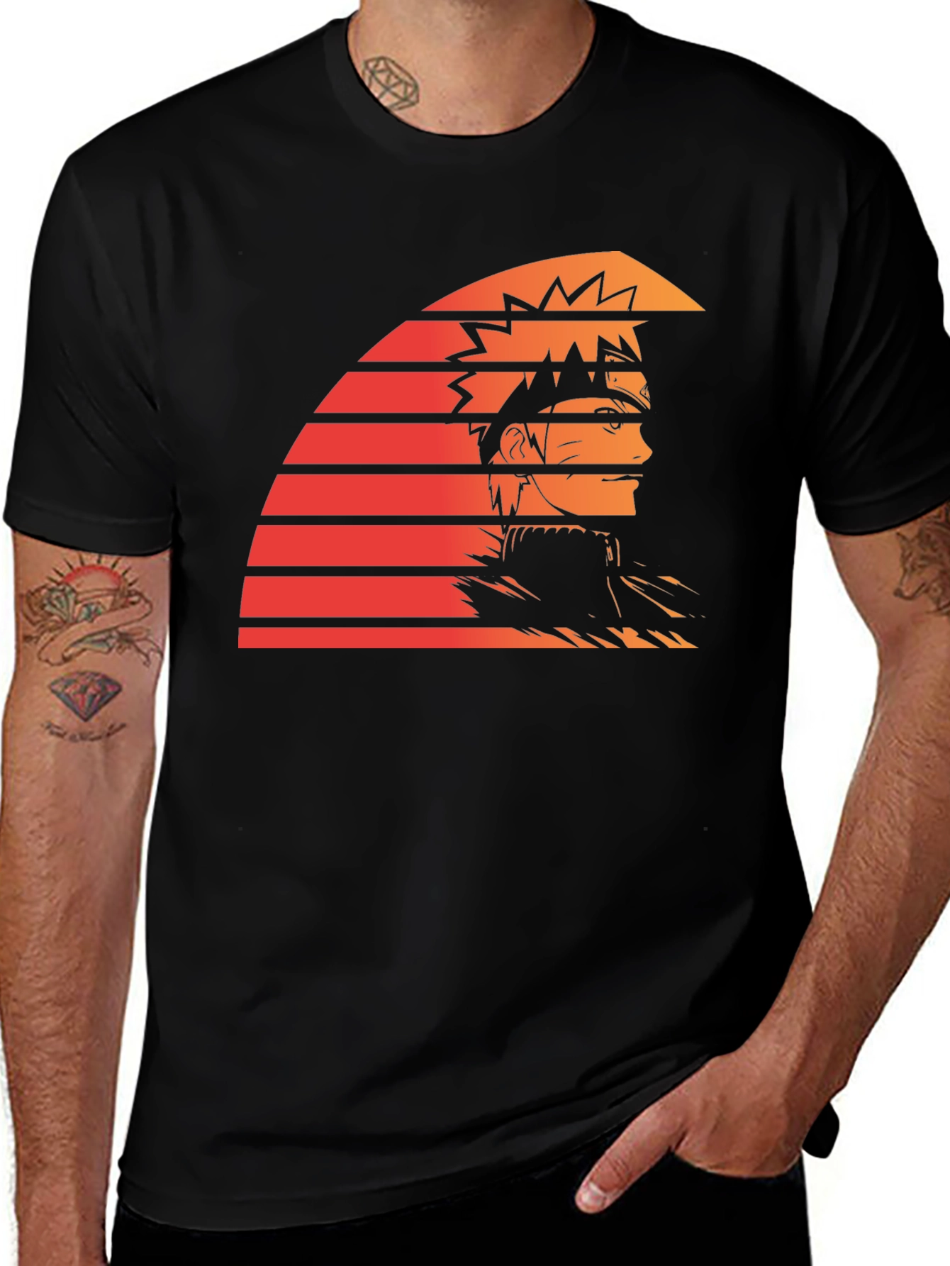 Naruto Anime Sunset T-Shirt - Retro Design