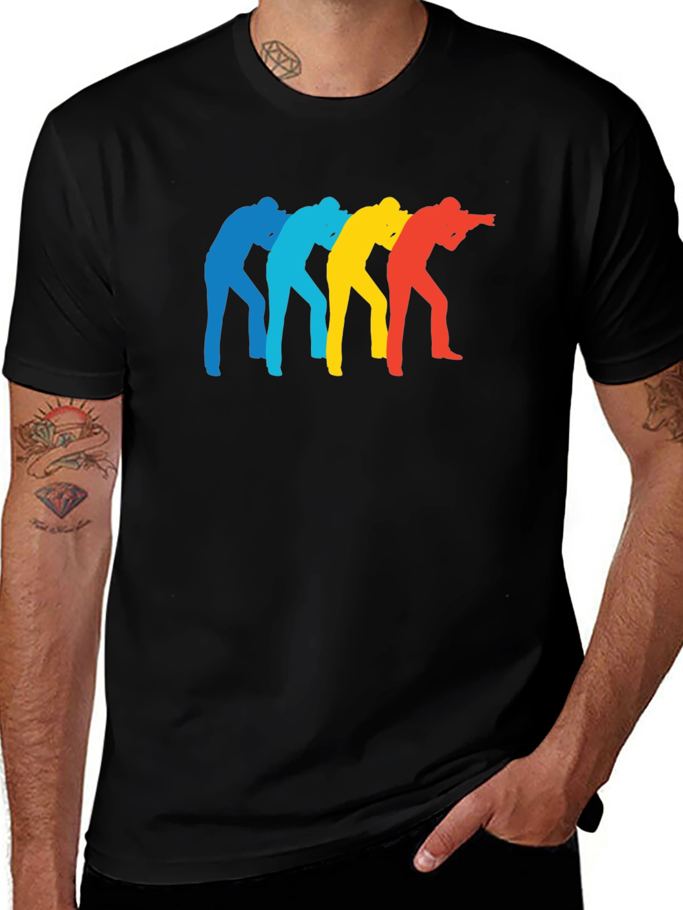 Retro Photographer Silhouette Black T-Shirt