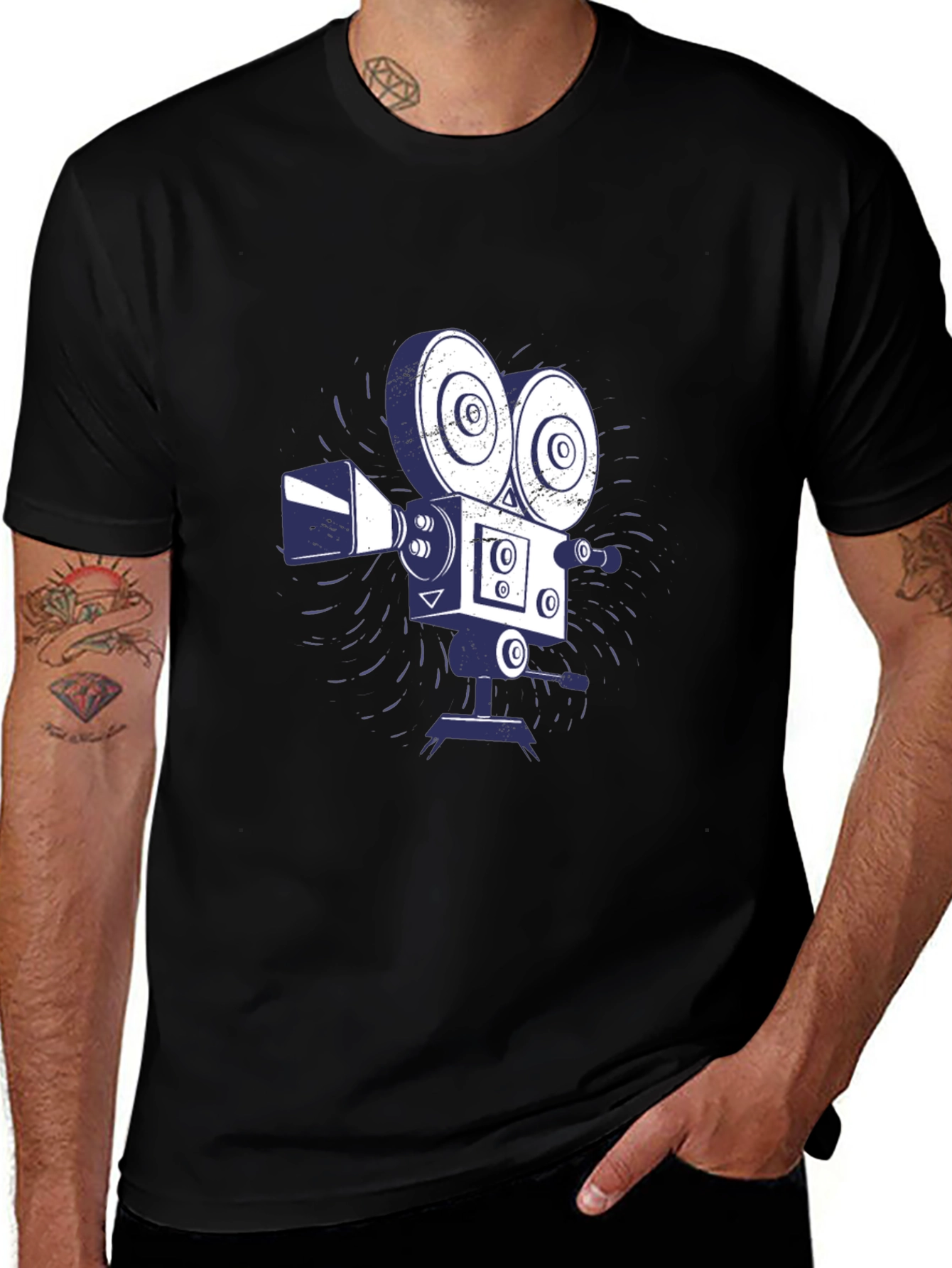 Variant 29 of Retro Movie Camera Graphic Tee - Classic Film Lover Shirt