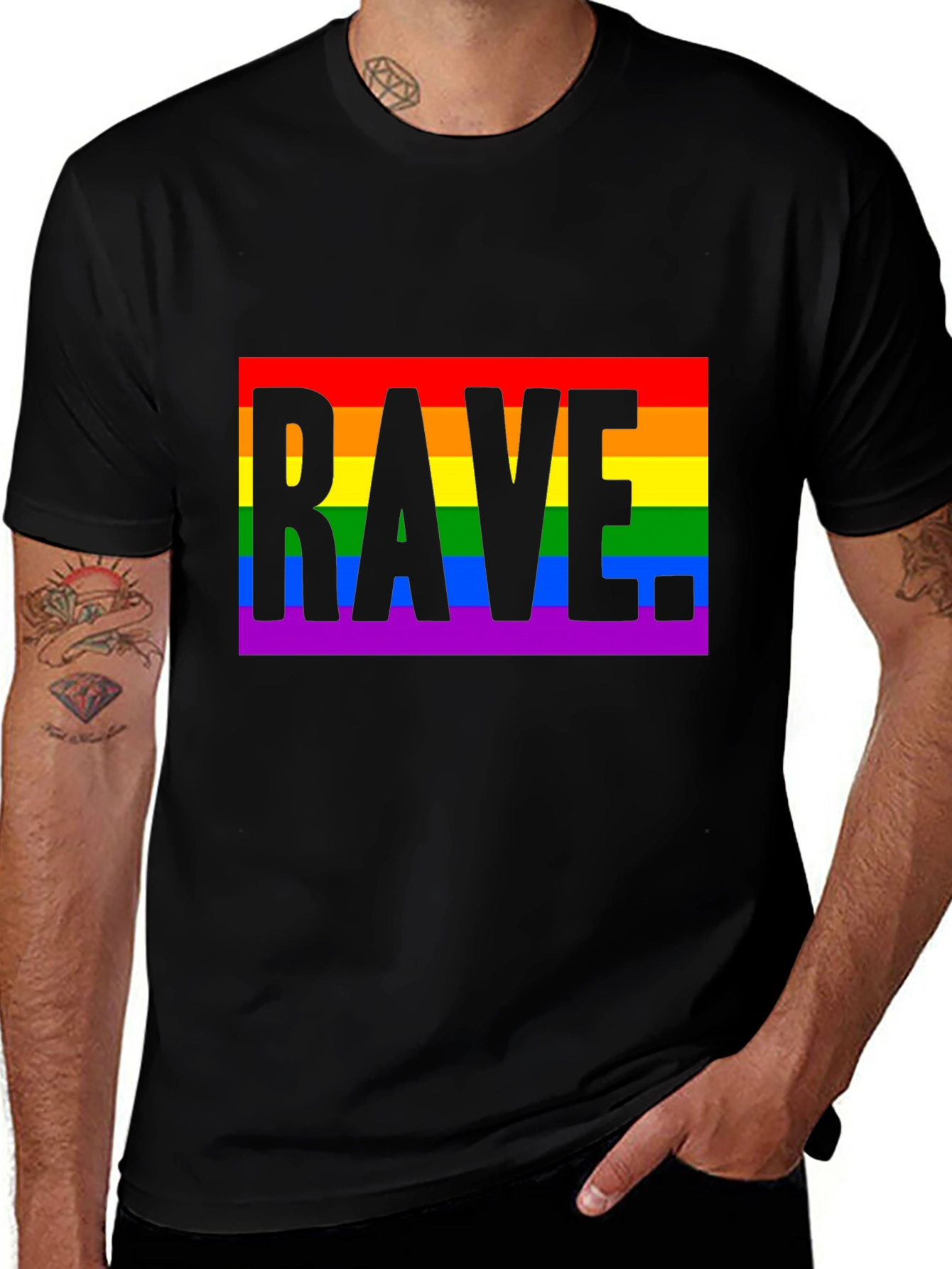 Variant 25 of Rave LGBTQ+ Pride Rainbow T-Shirt