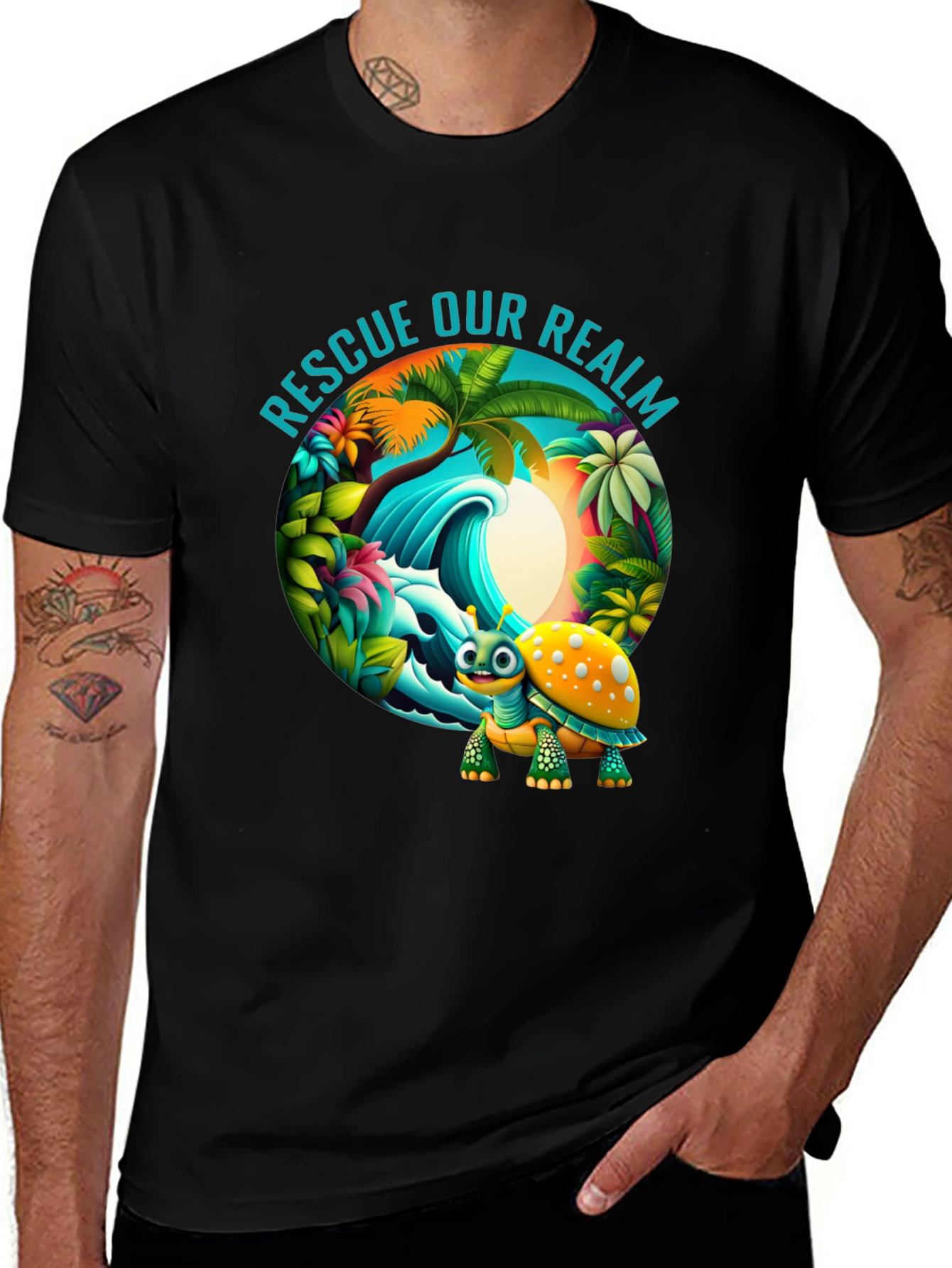 Variant 28 of Rescue Our Realm Turtle Graphic Tee