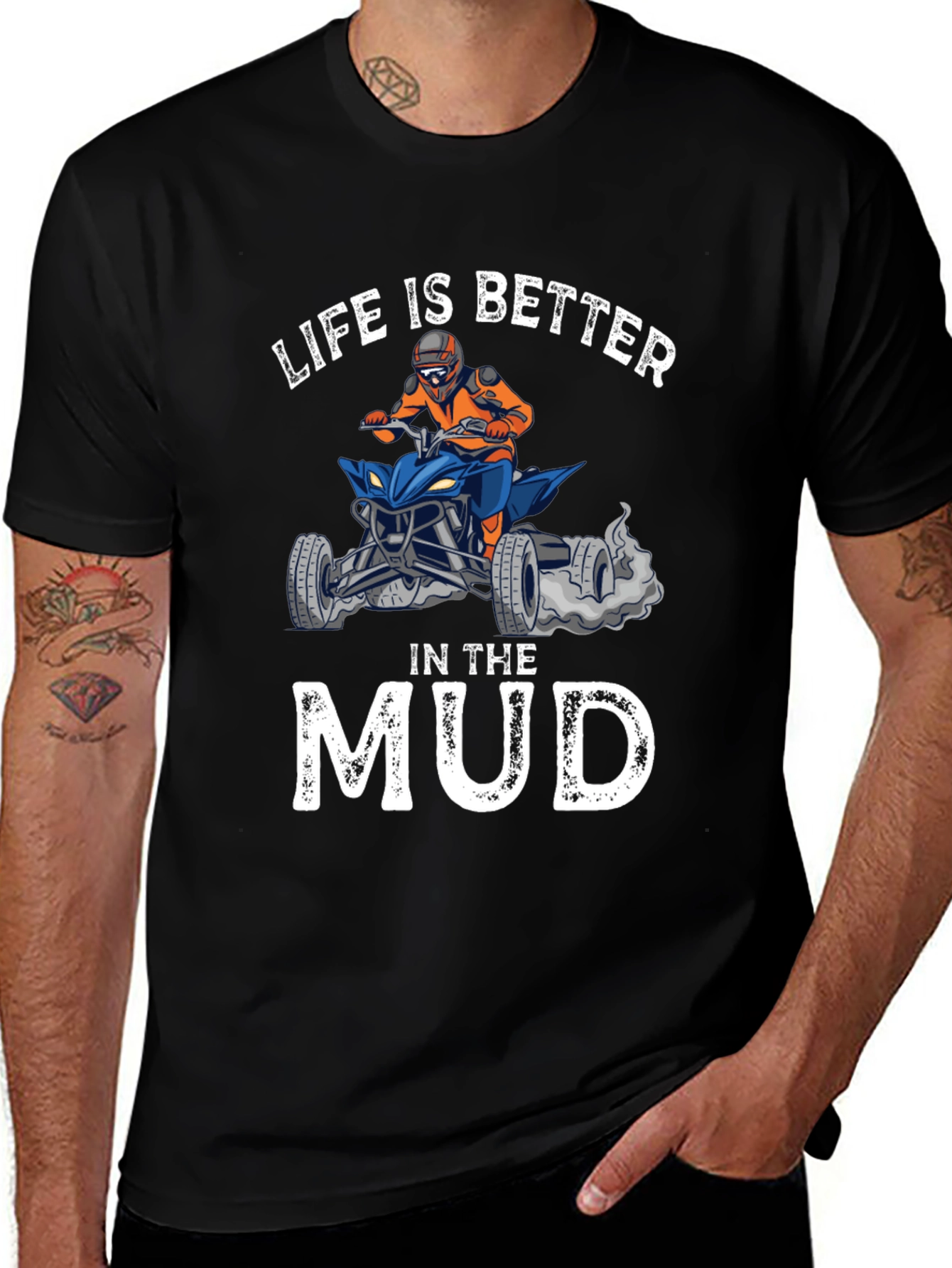 Black Life is Better in the Mud ATV T-Shirt main image