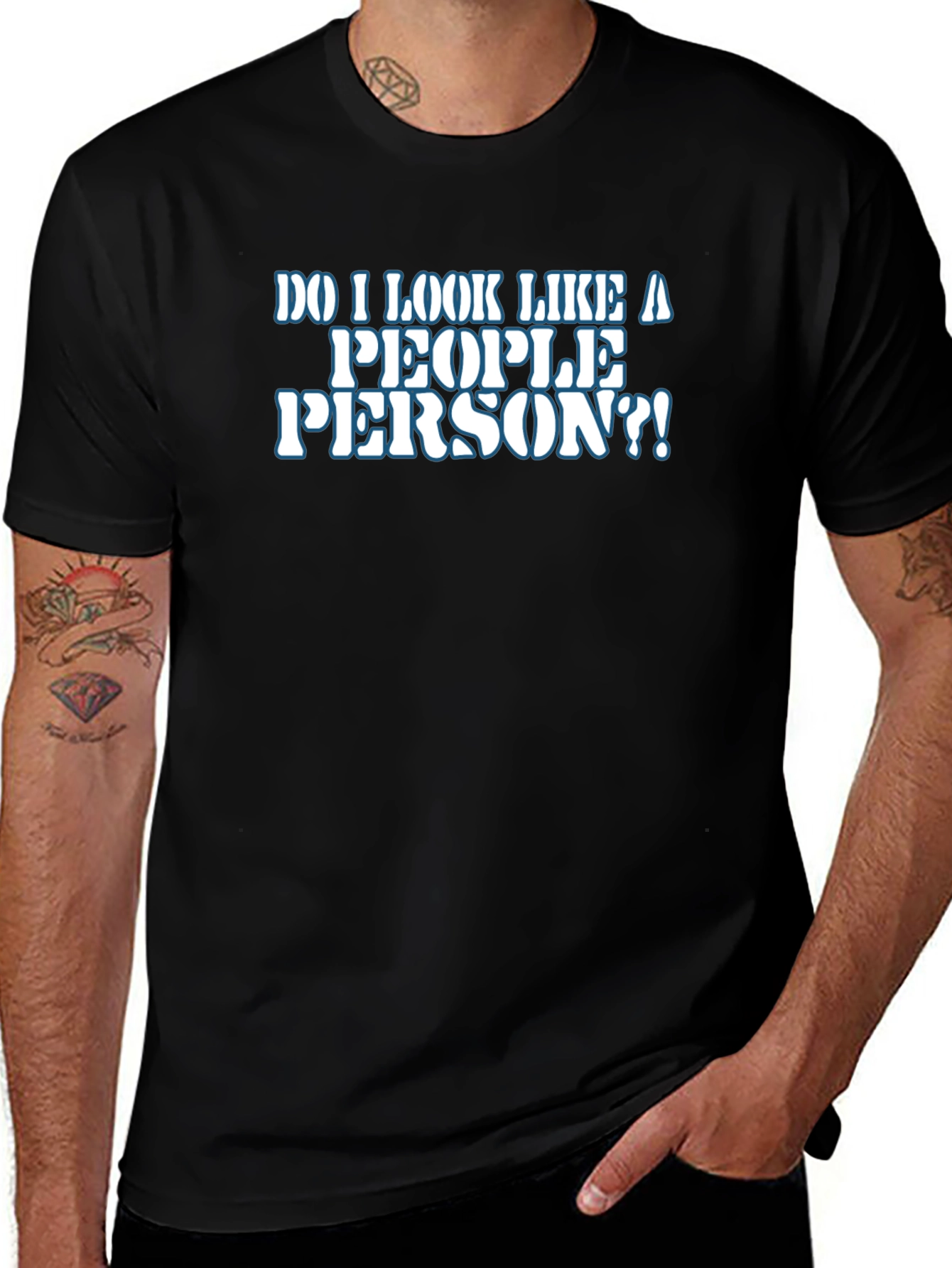 Variant 20 of Funny "People Person" Black Graphic Tee