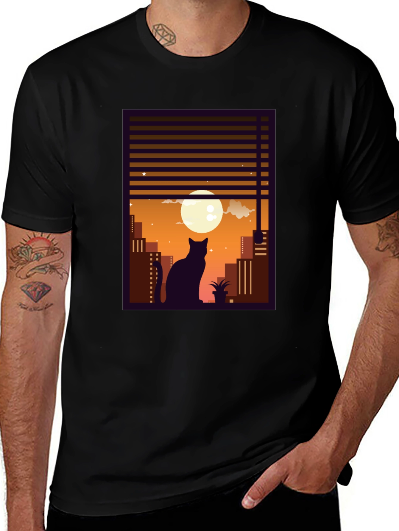 Variant 23 of Urban Cat Silhouette T-Shirt