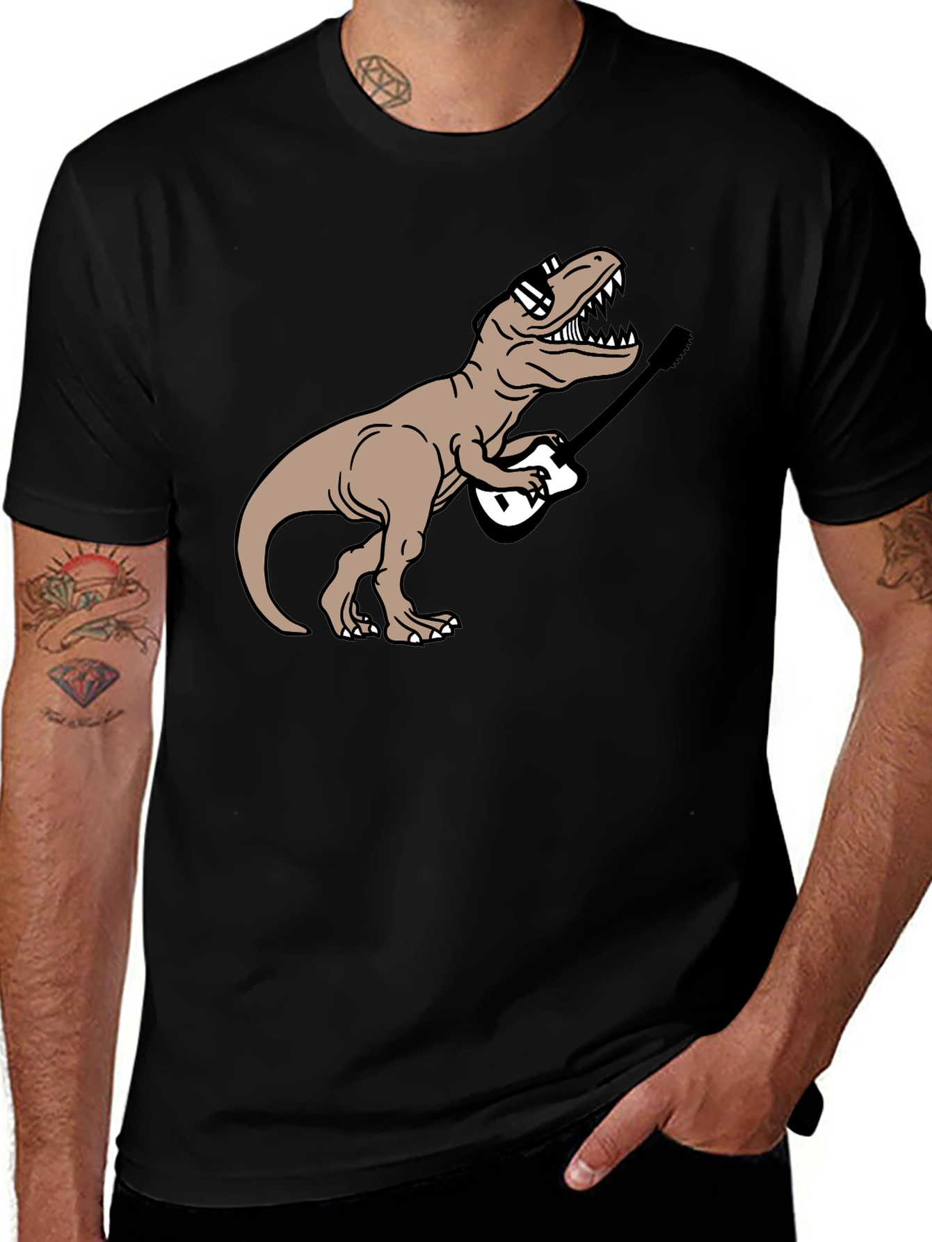Variant 29 of Dinosaur Guitarist Graphic Tee