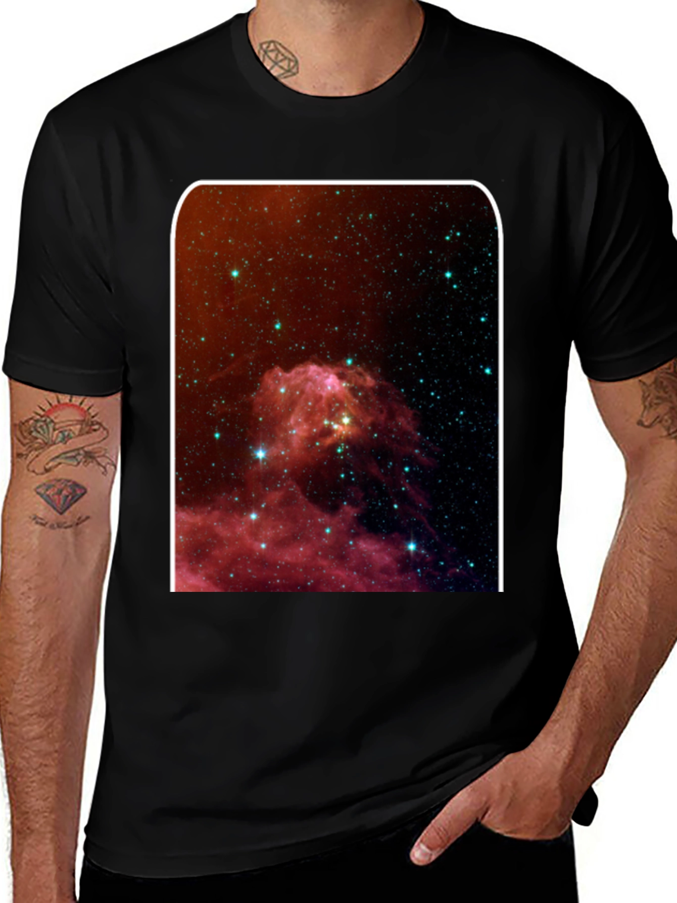 Variant 21 of Nebula Print Black T-Shirt