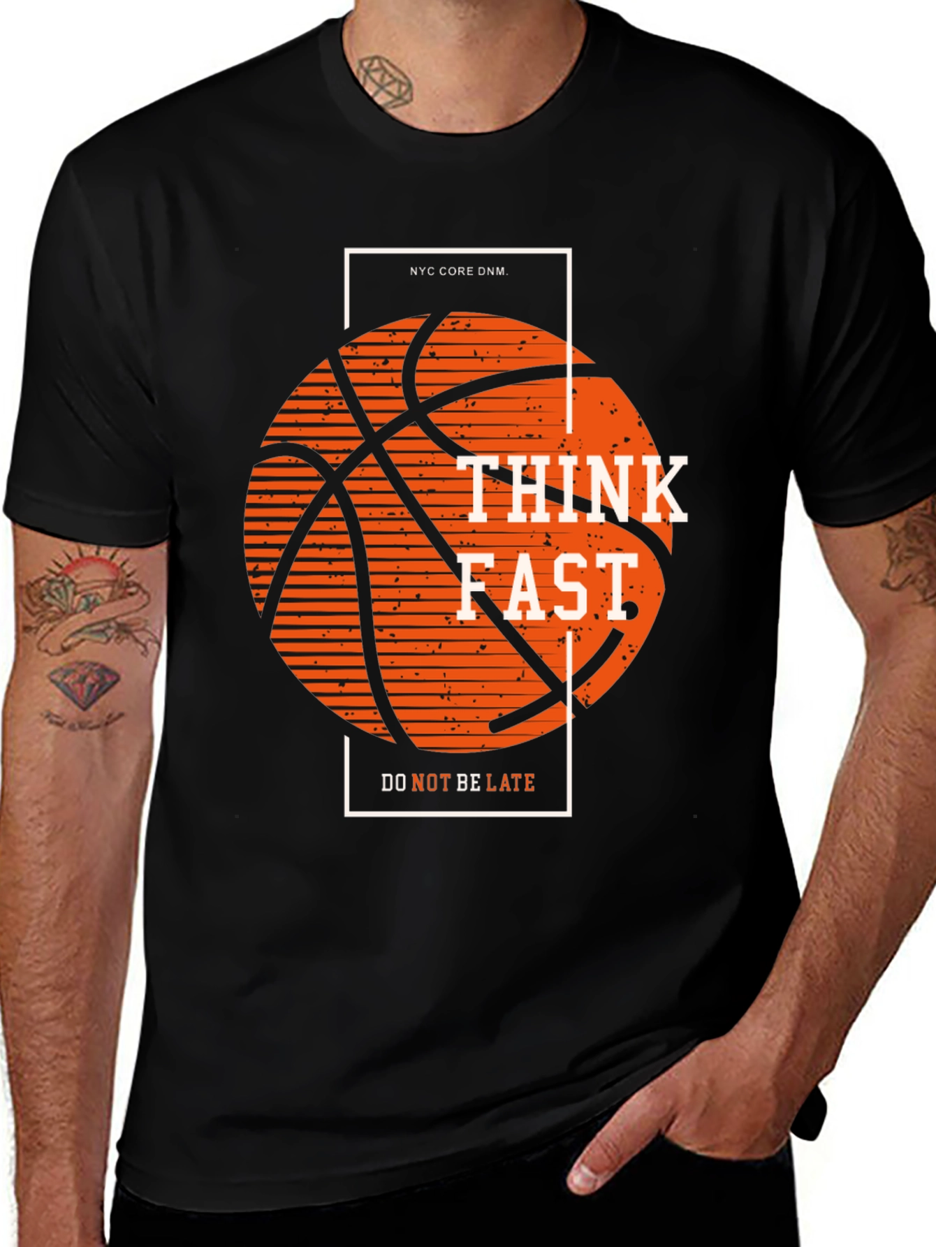 Variant 8 of Think Fast Graphic Tee - Men's Basketball Style