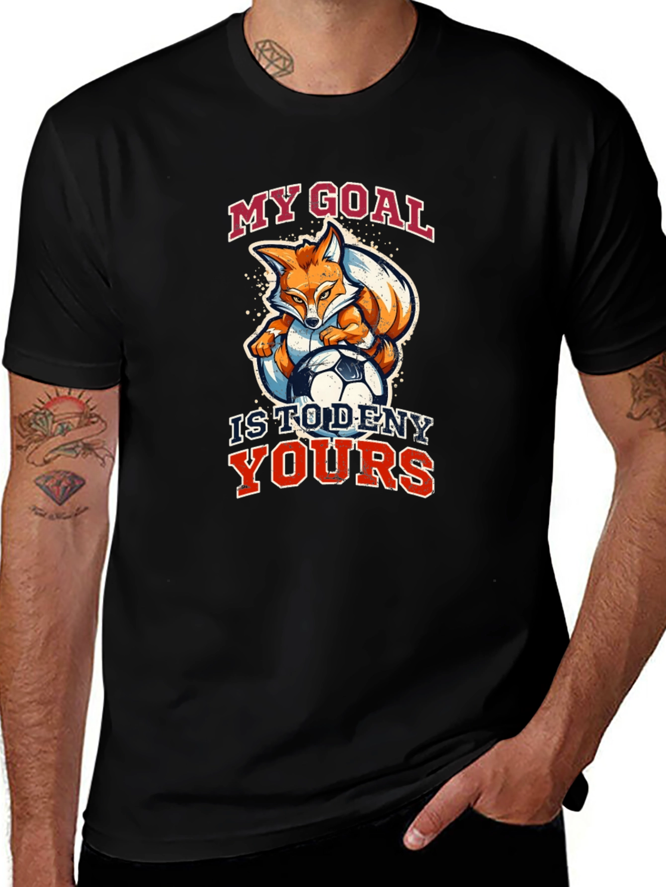 Variant 6 of Funny Soccer Fox T-Shirt - My Goal is to Deny Yours
