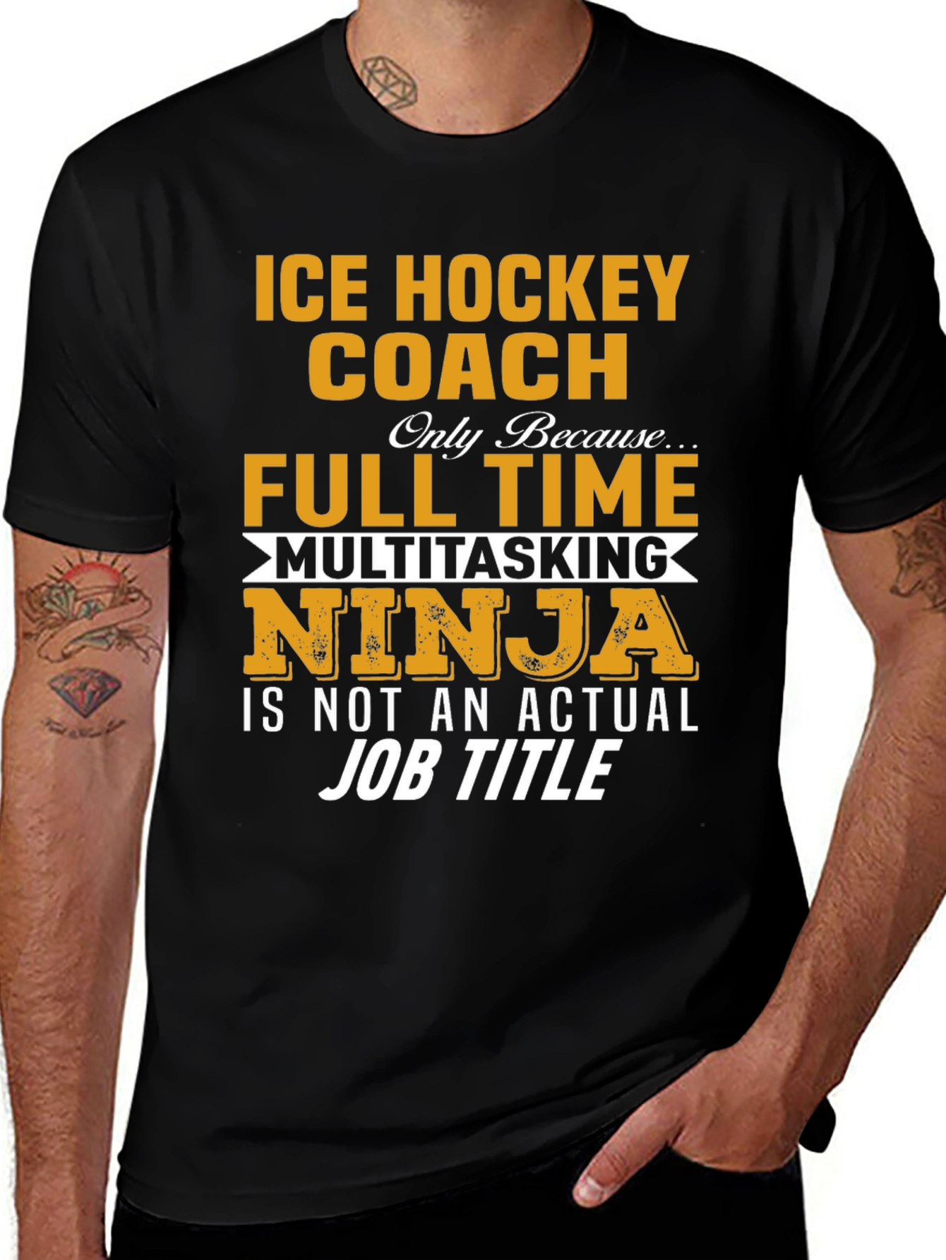 Variant 12 of Ice Hockey Coach Multitasking Ninja T-Shirt