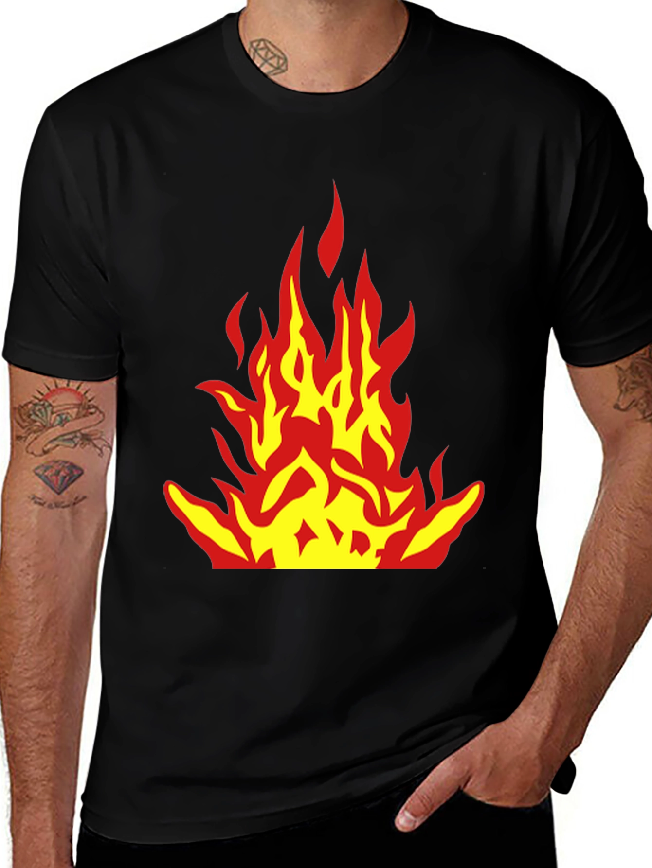 Black Flame Graphic Black T-Shirt - Bold Design main image