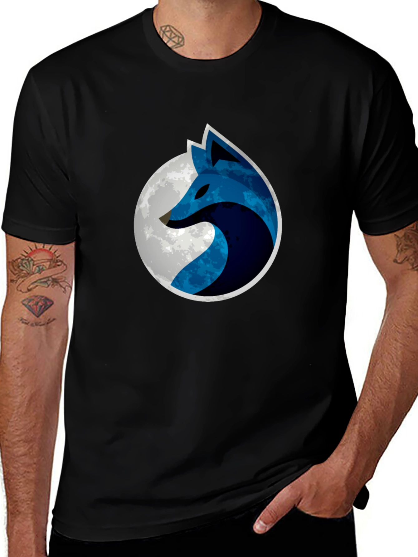 Variant 28 of Moonlit Fox Graphic T-Shirt - Stylish Men's Tee