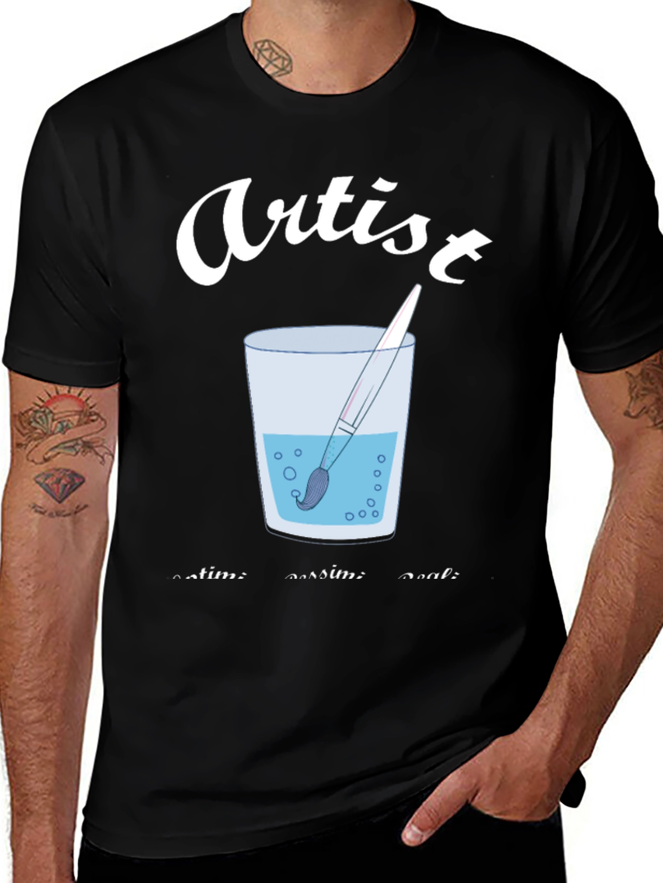 Variant 9 of Artist Brush in Water T-Shirt - Creative Expression