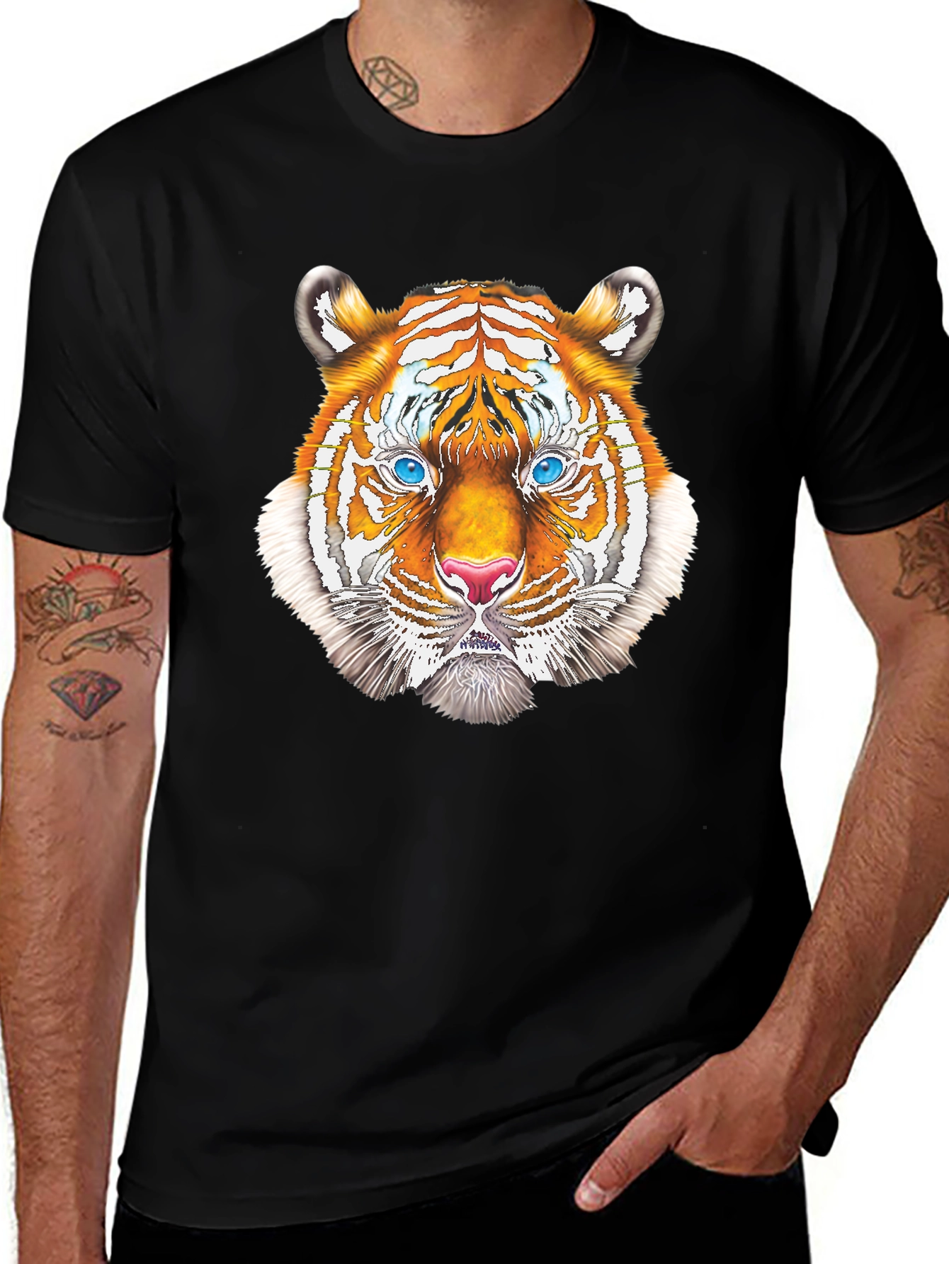Variant 25 of Cool Tiger Graphic Tee - Black