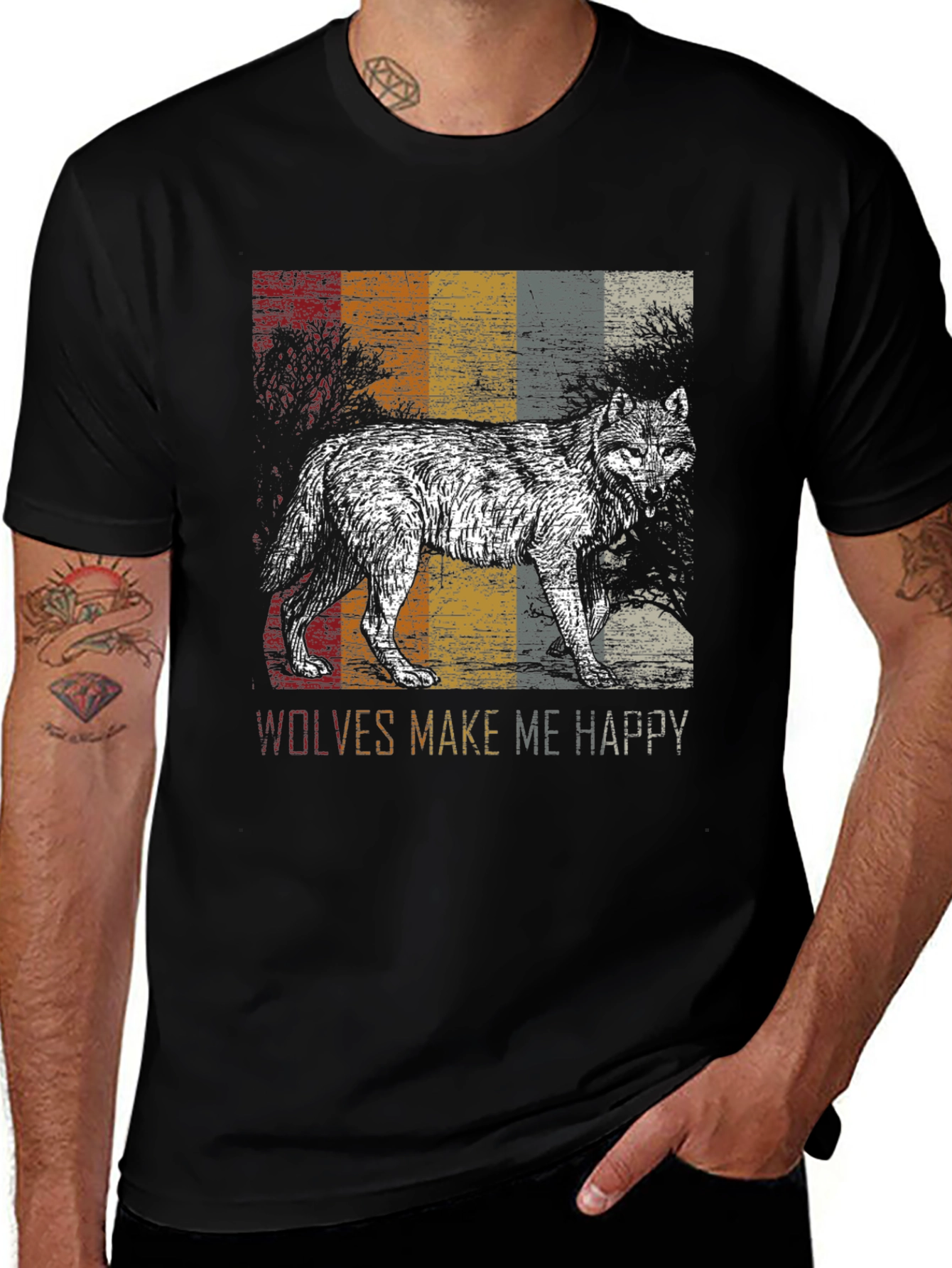 Variant 6 of Wolves Make Me Happy T-Shirt