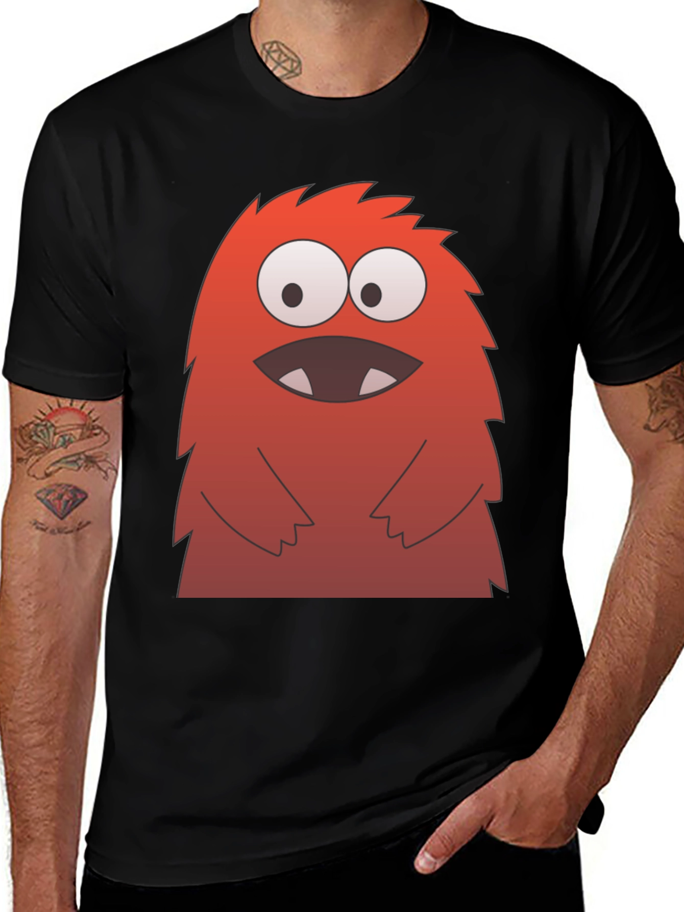 Monster Graphic Tee - Fun & Quirky Black T-Shirt