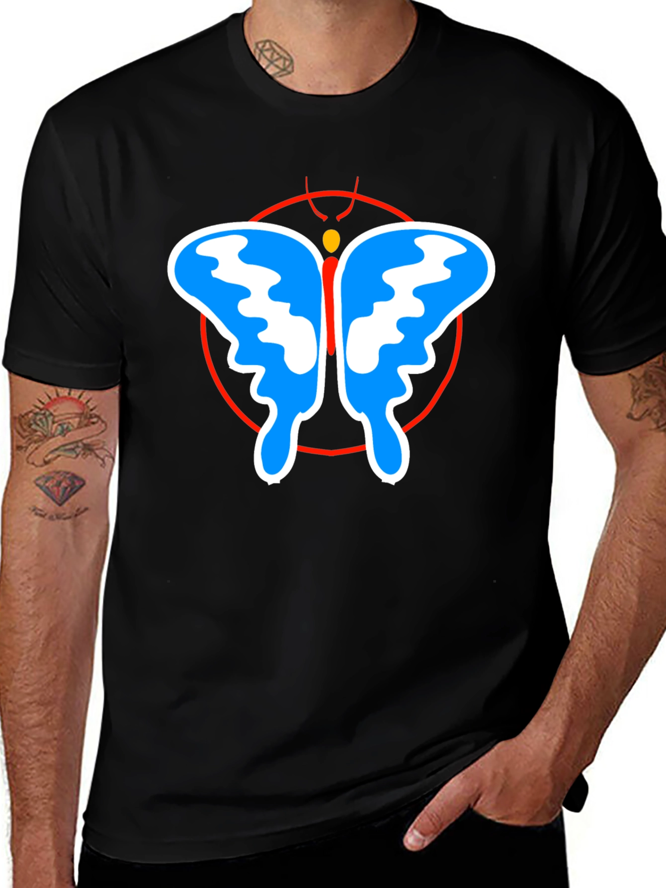 Variant 20 of Butterfly Graphic Black T-Shirt