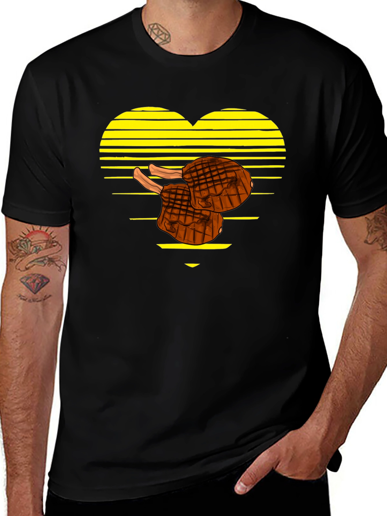 Variant 14 of Steak Lover Heart T-Shirt - BBQ Grill Master Tee
