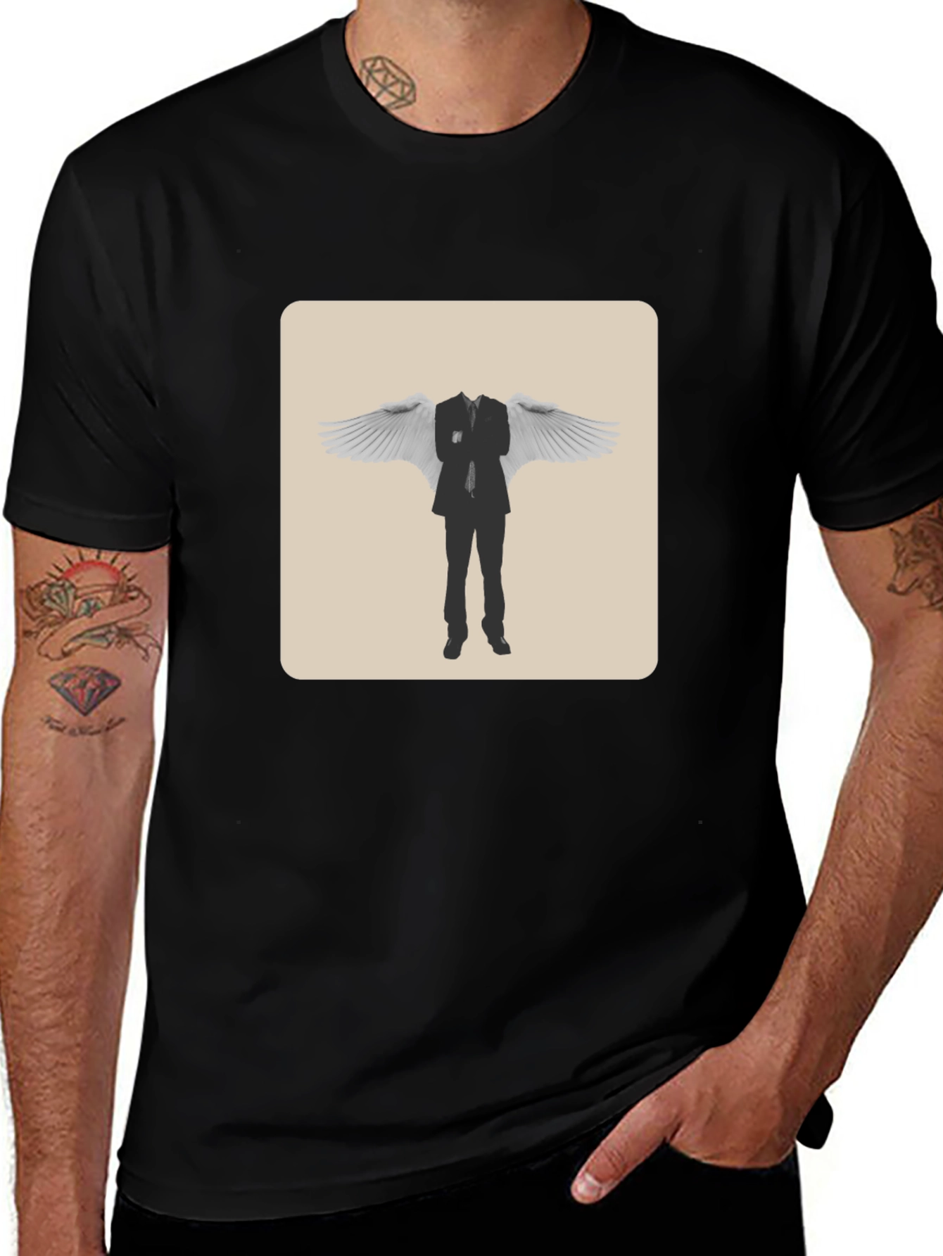 Variant 6 of Angel Investor T-Shirt - Men's Black Cotton Tee
