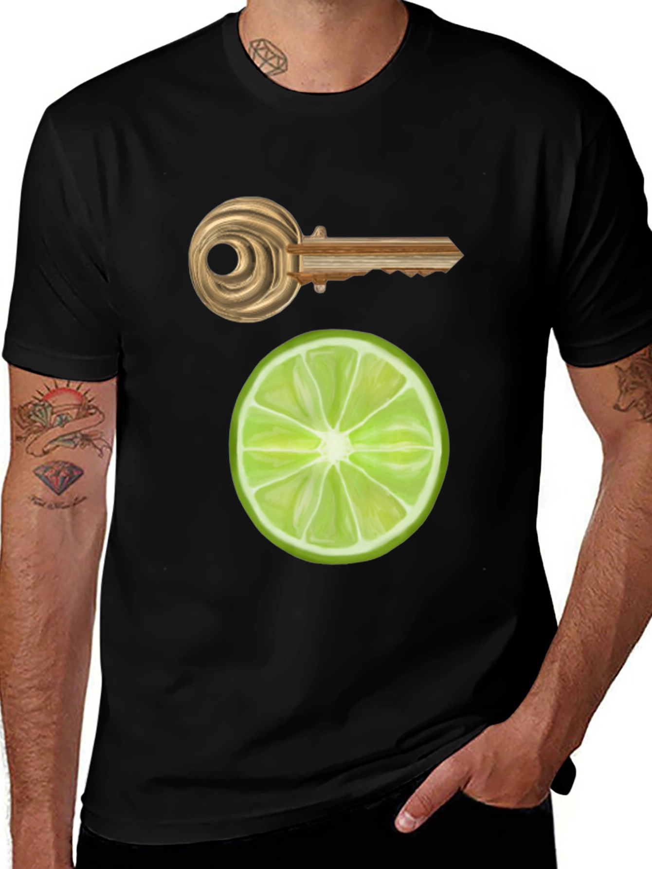 Variant 11 of Key Lime Graphic Tee - Novelty Fruit Design