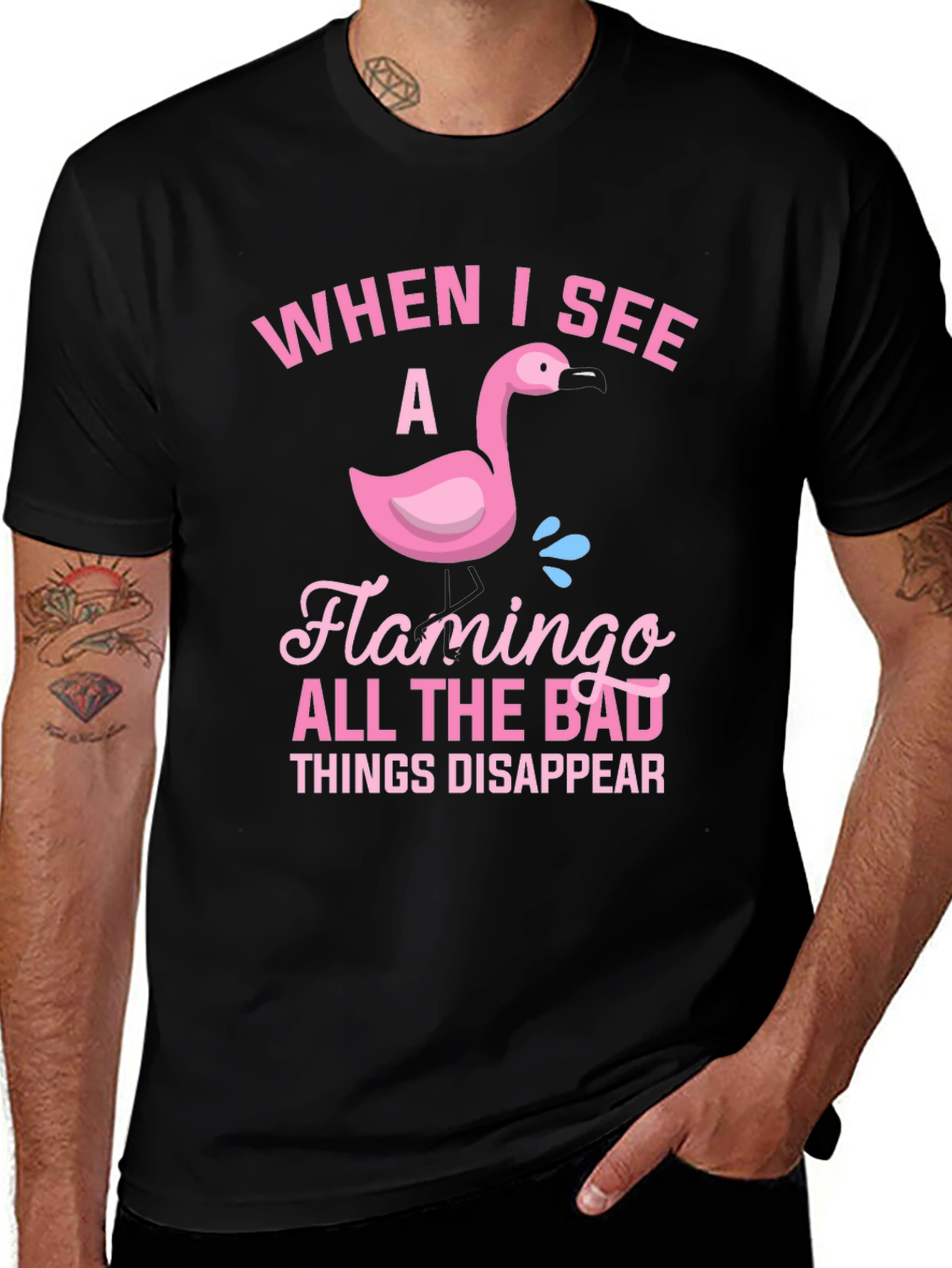Variant 16 of Flamingo T-Shirt: When I See A Flamingo...