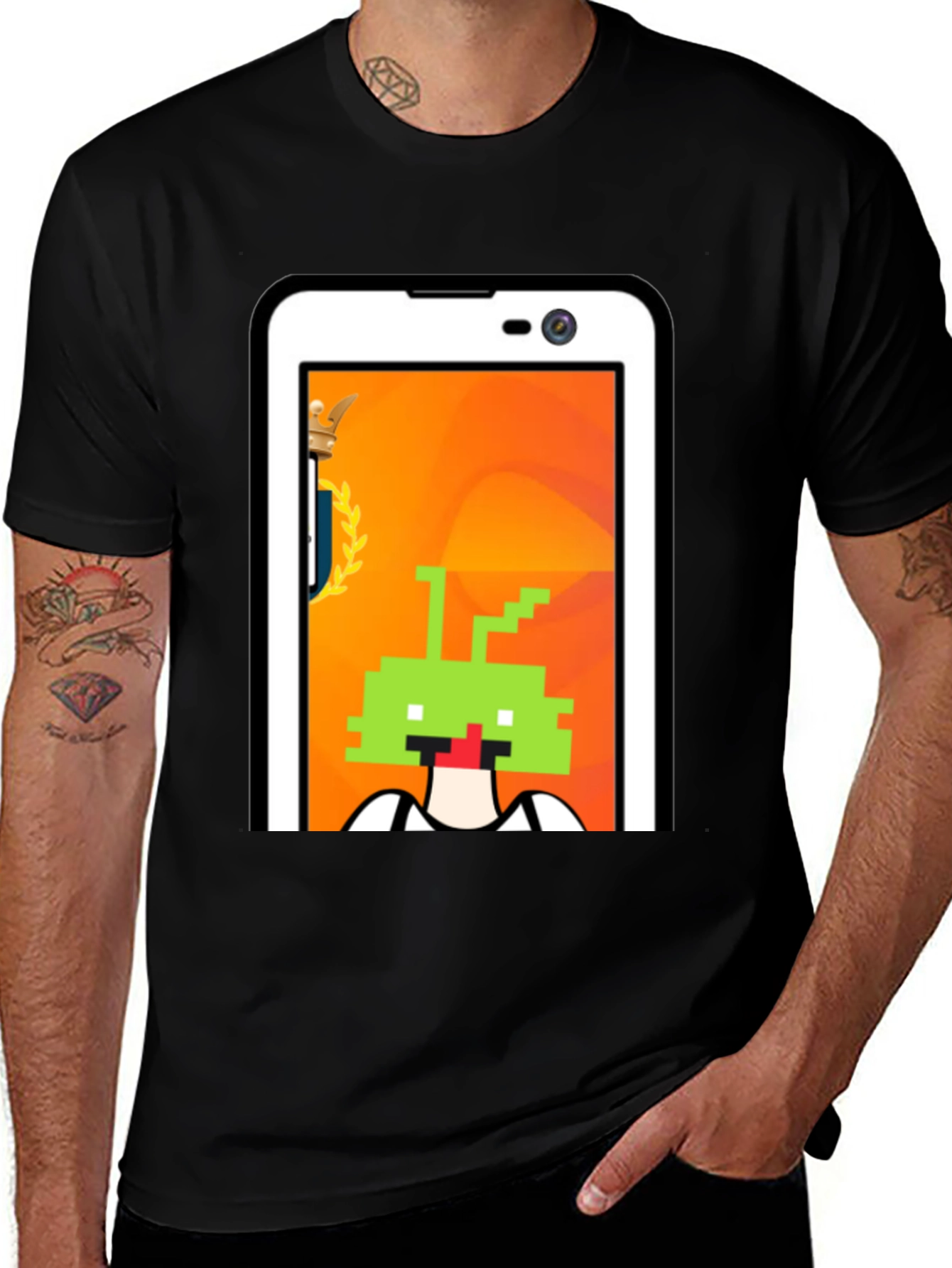 Variant 5 of Pixelated Phone T-Shirt - Retro Gaming Style