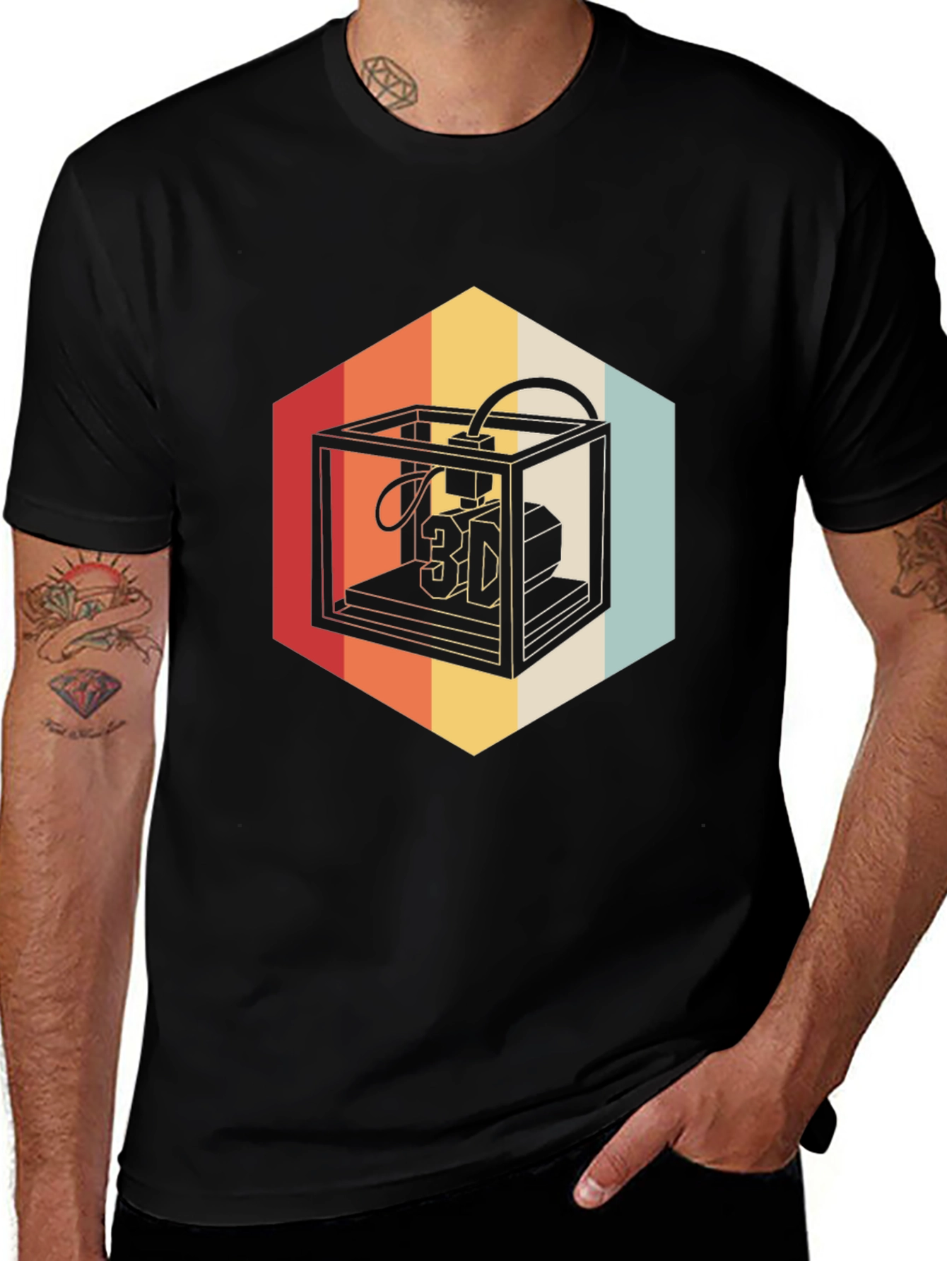 3D Printer Retro Tee - Graphic Print