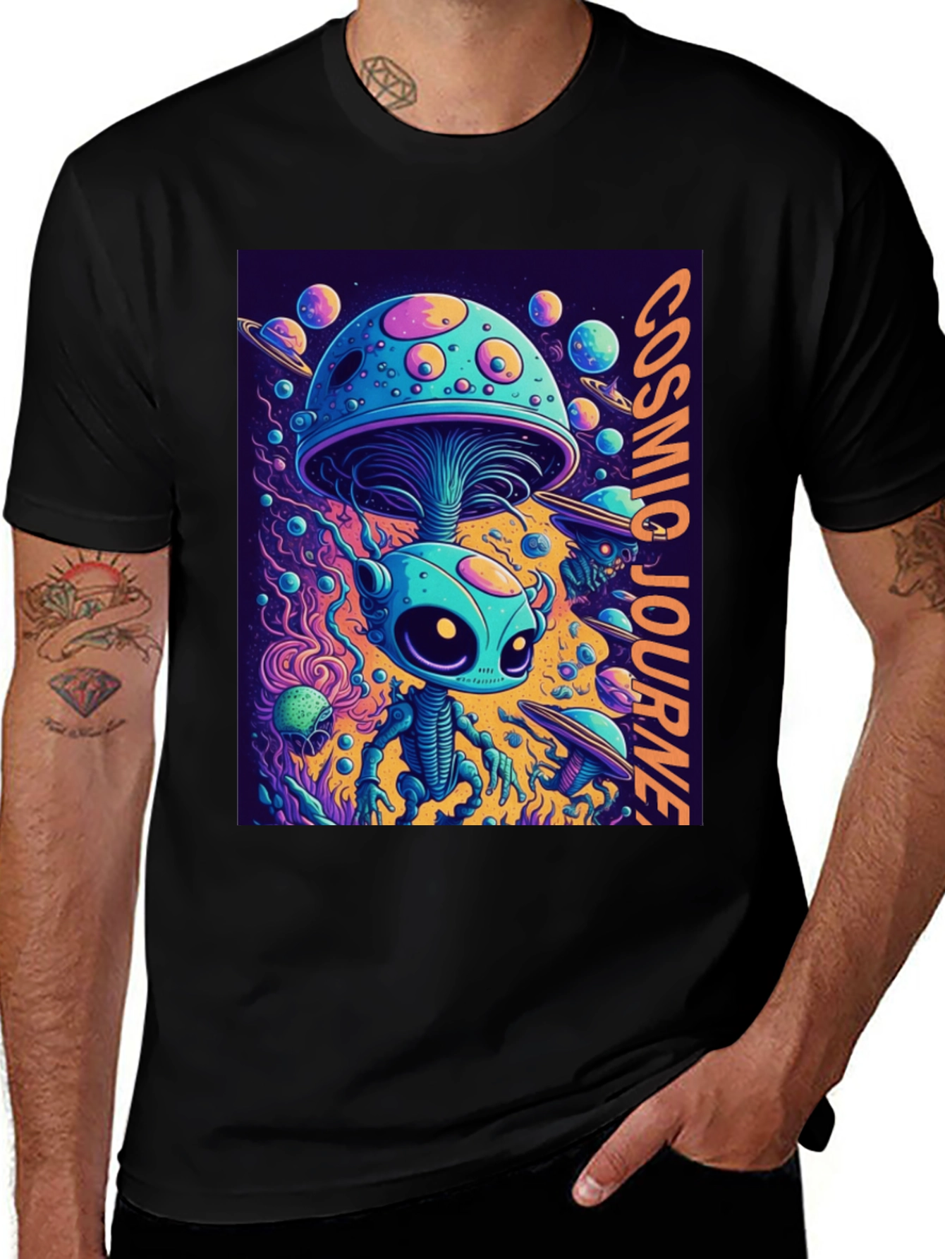 Variant 27 of Cosmic Journey Alien Mushroom T-Shirt
