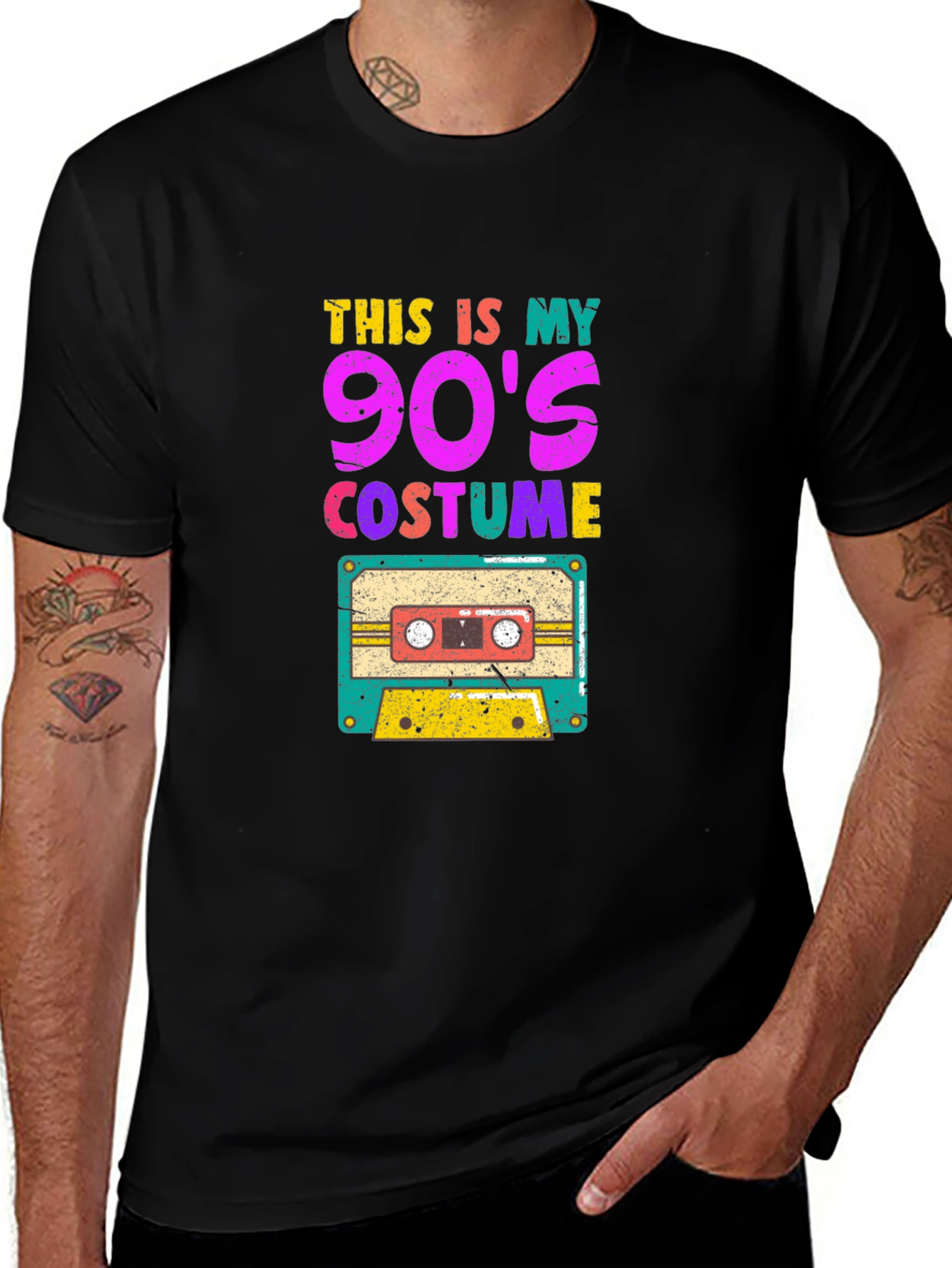 90's Costume Graphic Tee - Retro Cassette Design