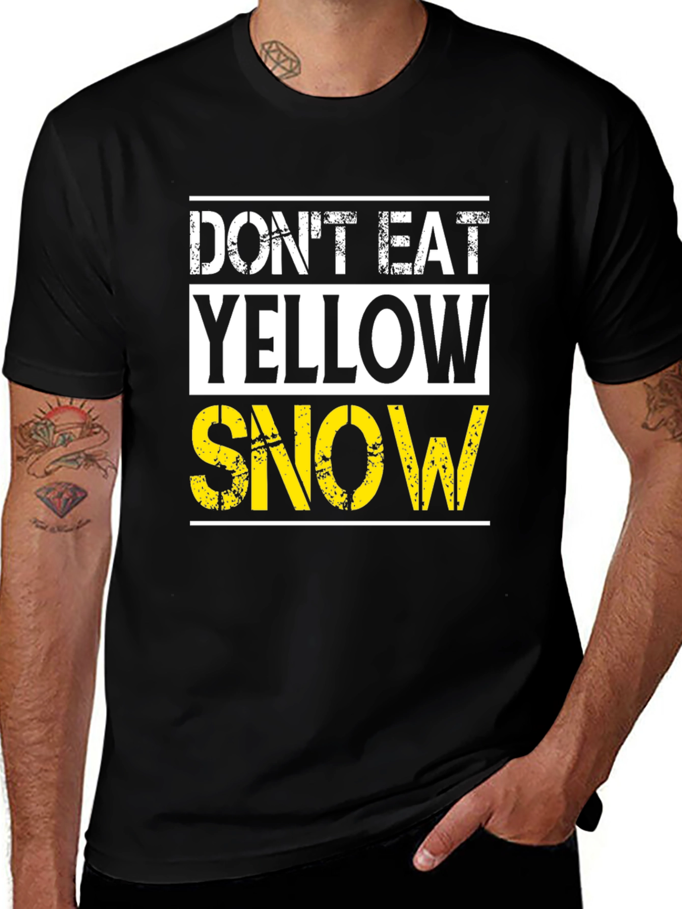 Variant 2 of Don't Eat Yellow Snow Graphic Tee - Black