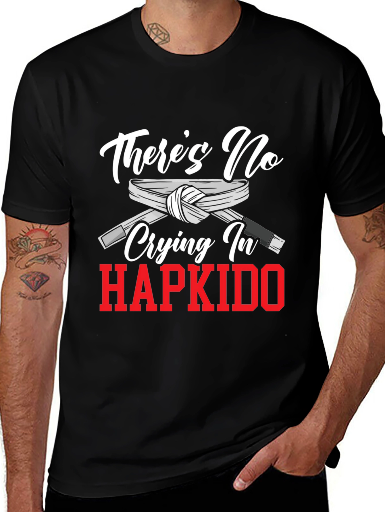 Variant 7 of Hapkido T-Shirt - No Crying In Hapkido Martial Arts Tee