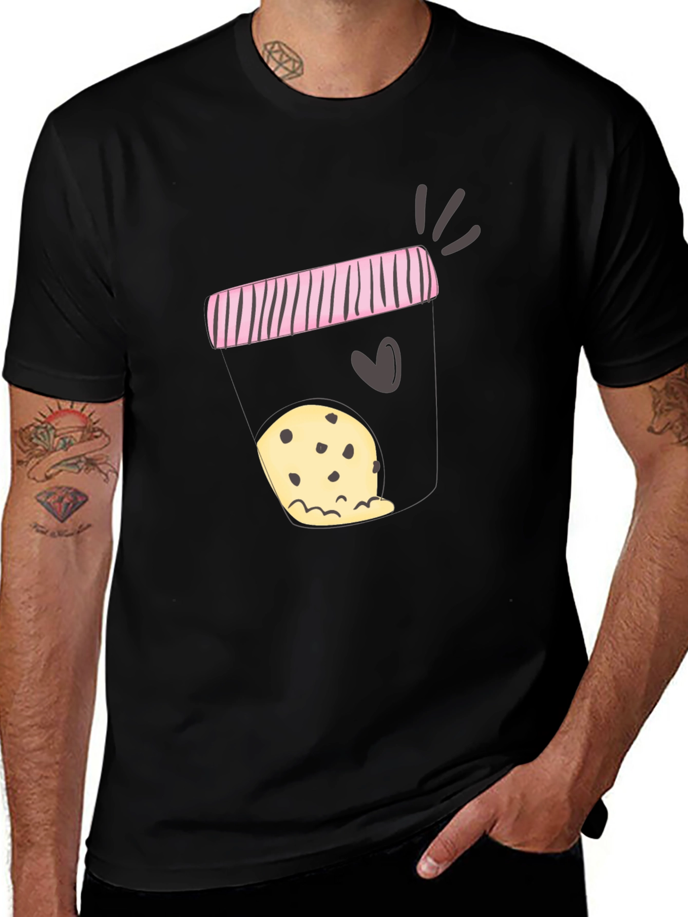 Cute Cookie Jar T-Shirt - Relaxed Fit, Black Cotton Tee