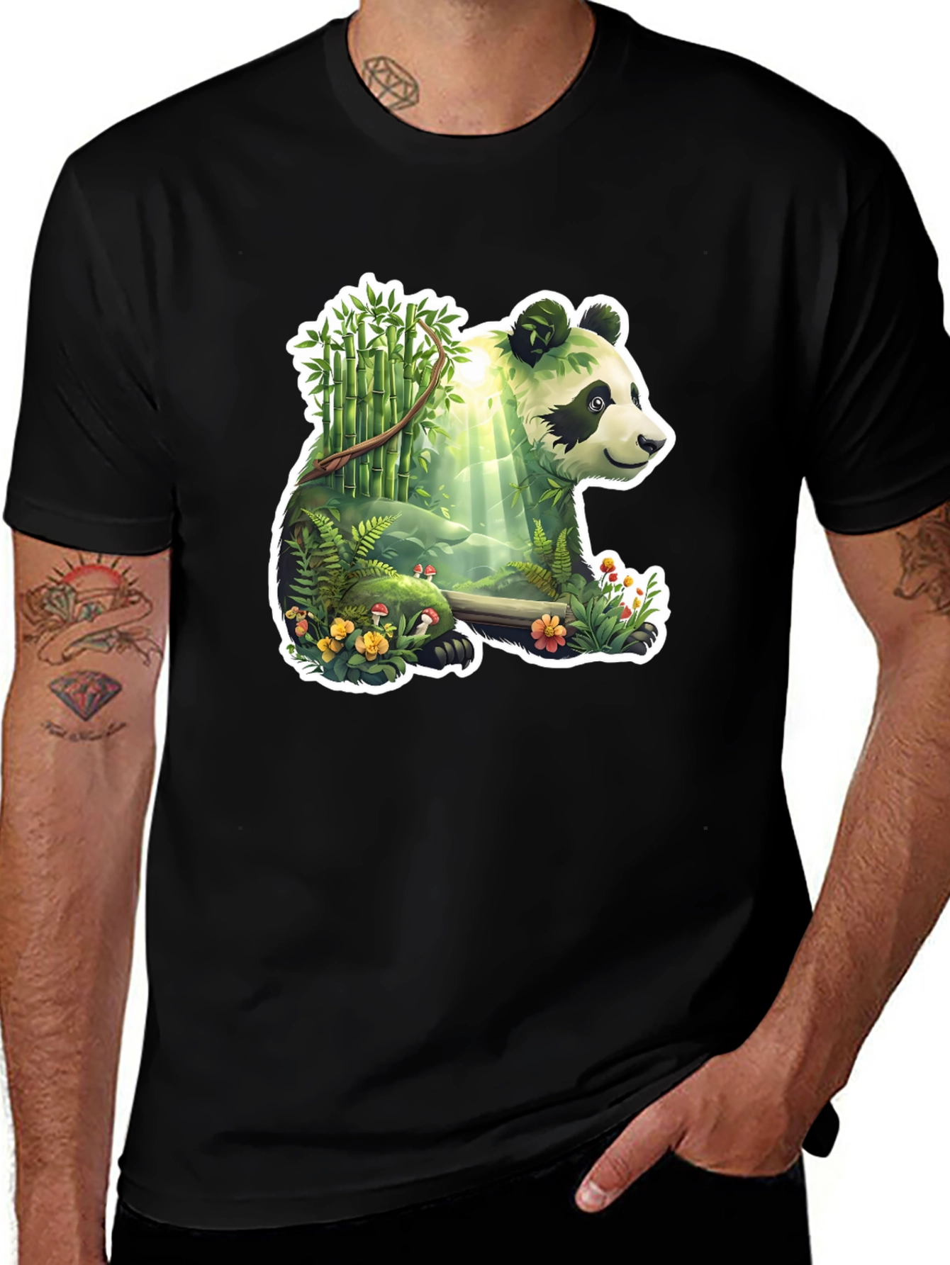Panda Forest T-Shirt - Unique Nature Design