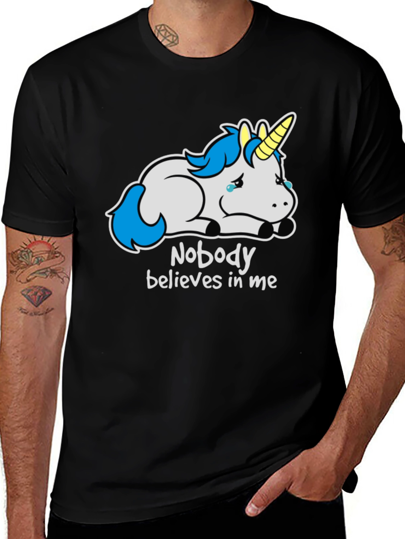 Variant 6 of Sad Unicorn T-Shirt - Nobody Believes In Me