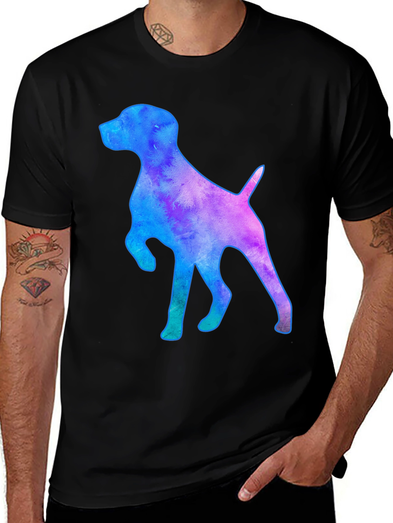 Variant 30 of Watercolor Dog Silhouette Tee - Stylish Graphic Print