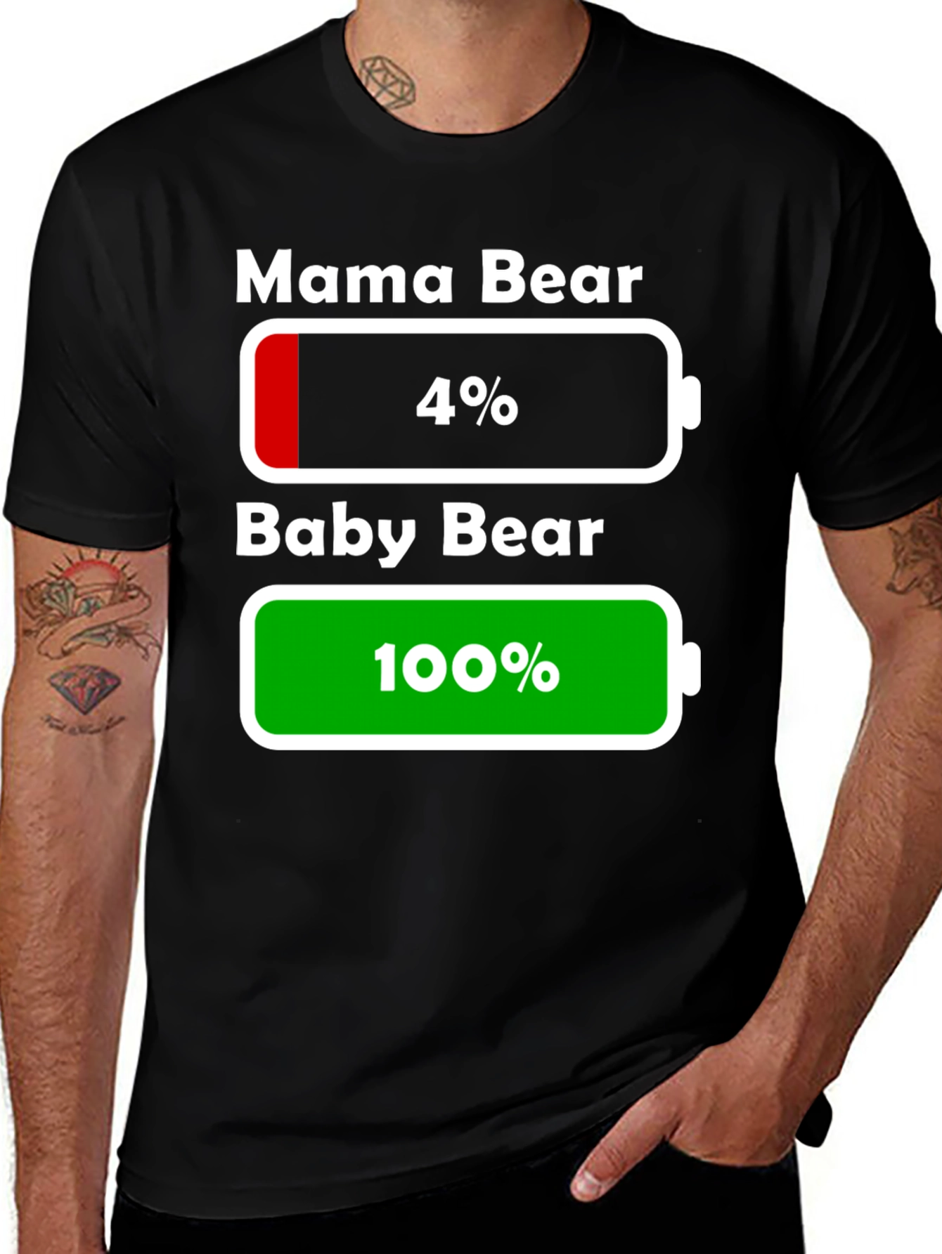 Mama & Baby Bear Battery Low/Full T-Shirt